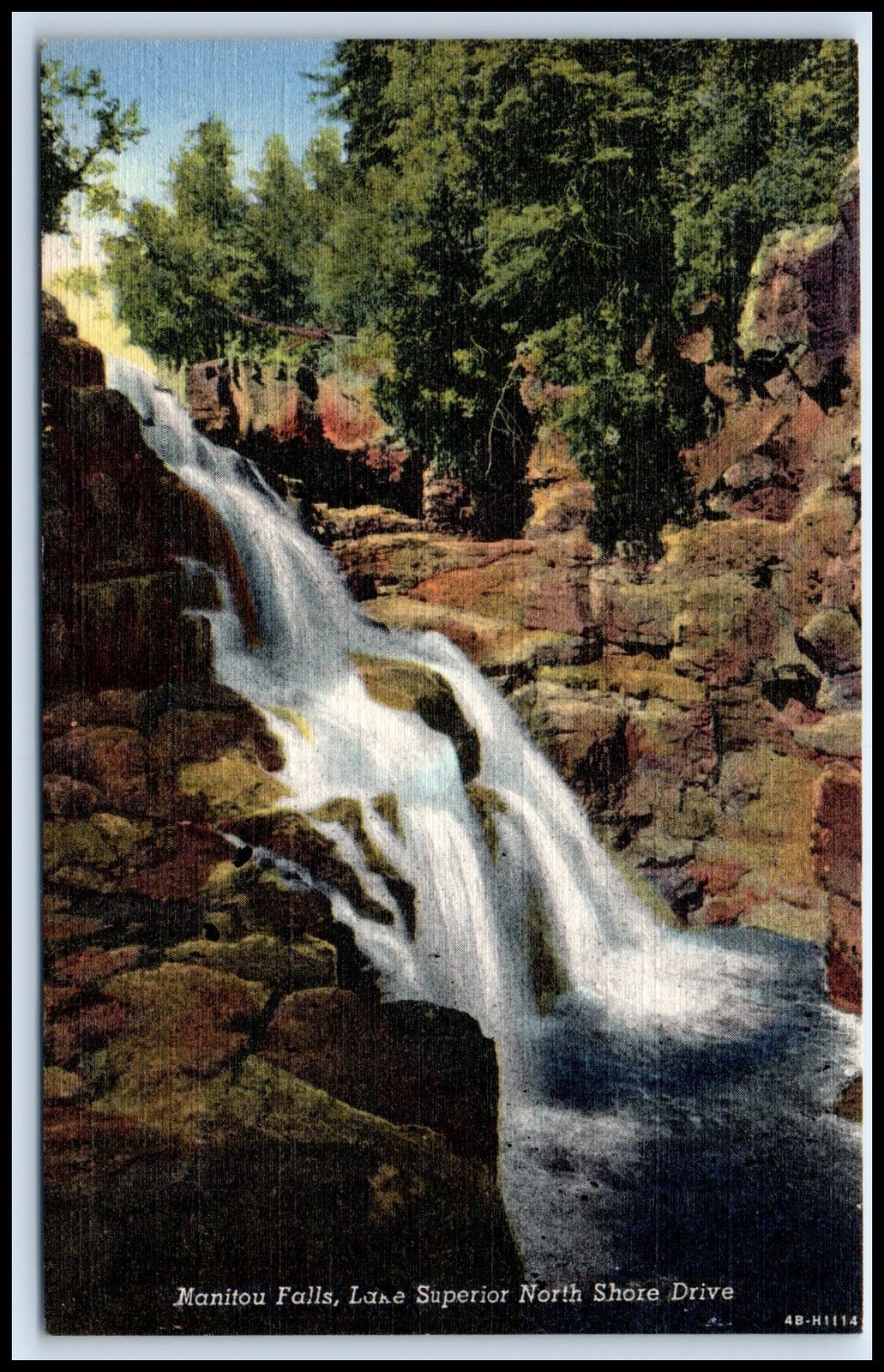 Postcard Manitou River, Lake Superior Duluth MN P52