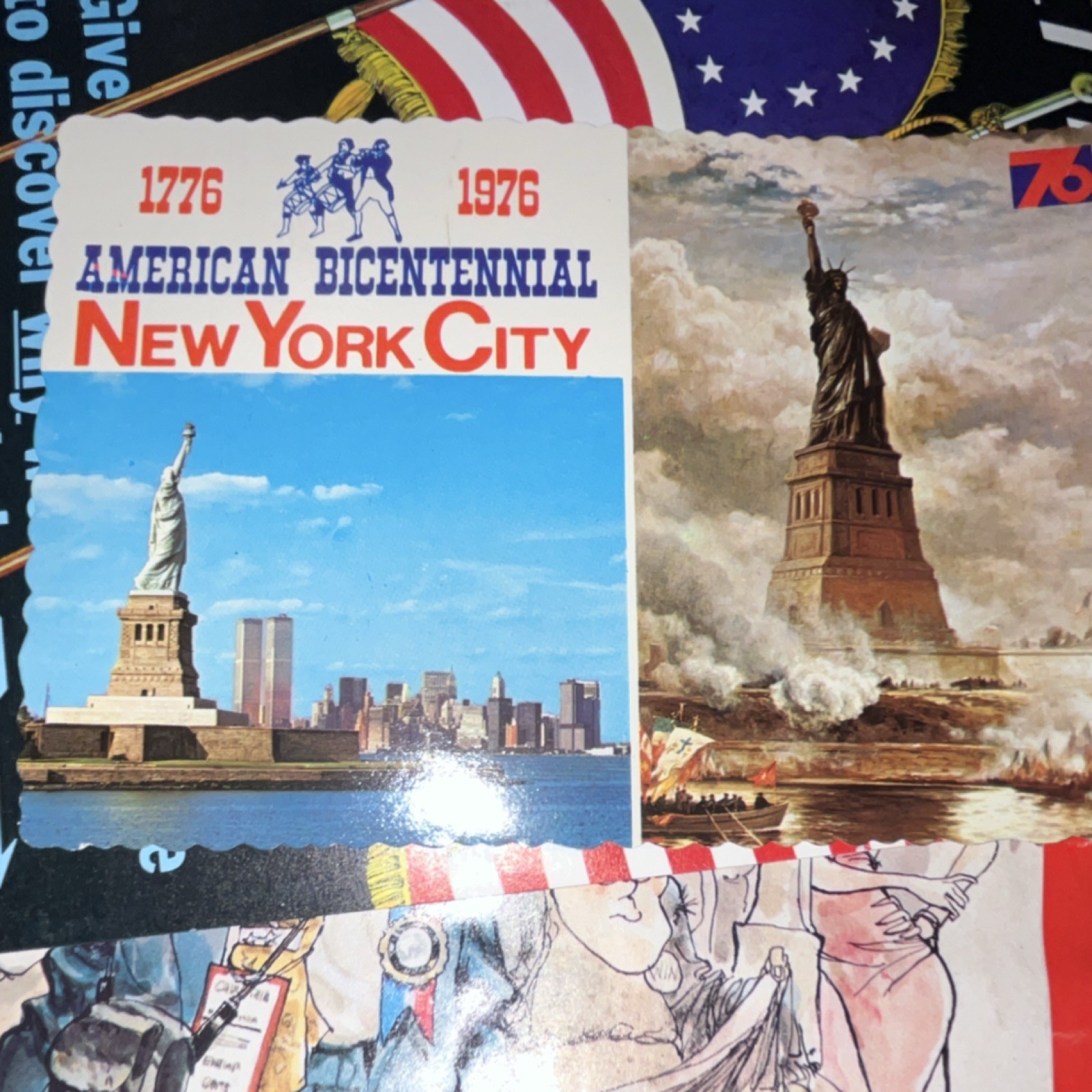 Manhattan Post Card Pub. Co. 1976 Bicentennial NYC Statue of Liberty Chrome
