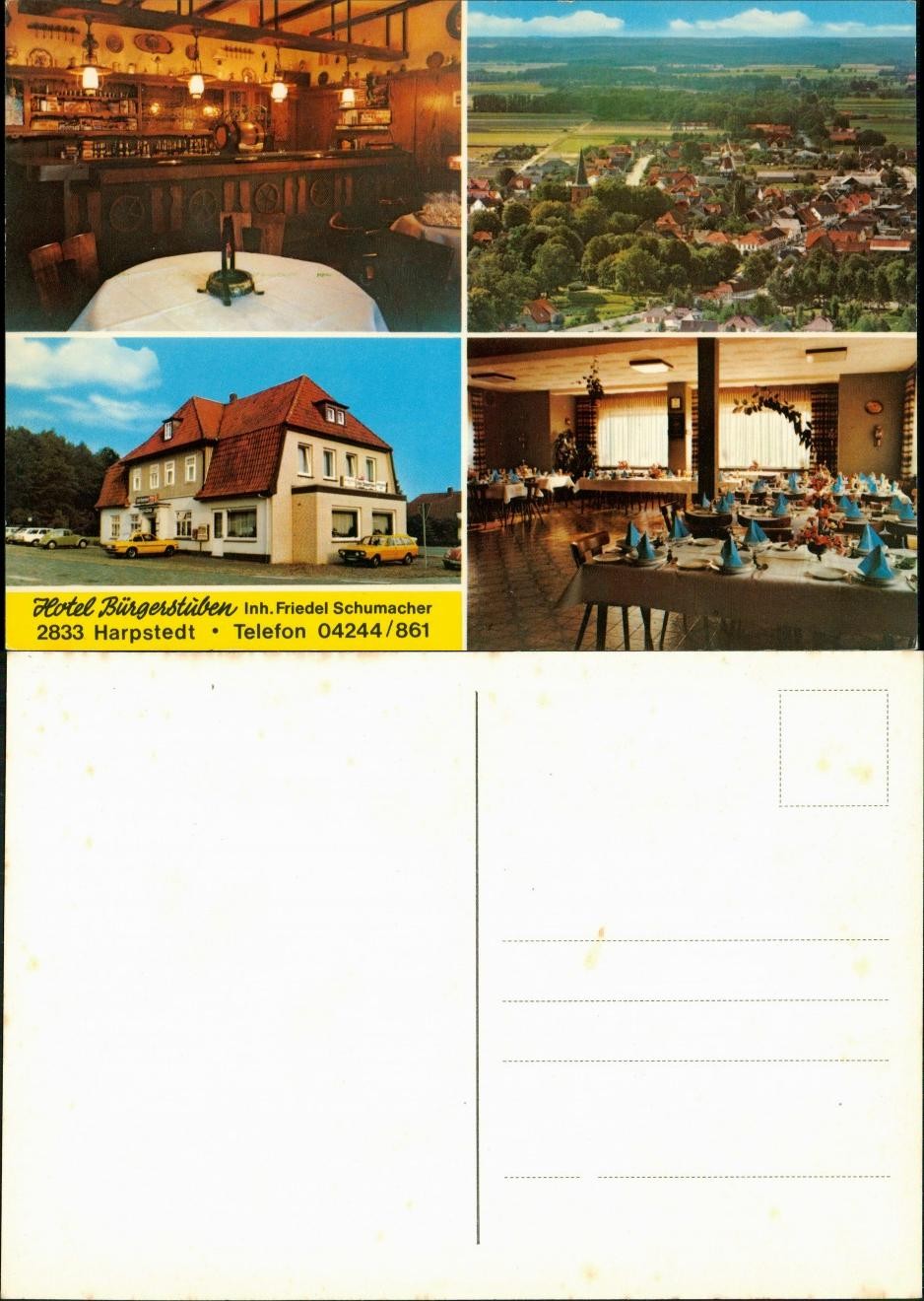Harpstedt Hotel Bürgerstuben owner F. Schumacher Interior Views & Exterior 1970