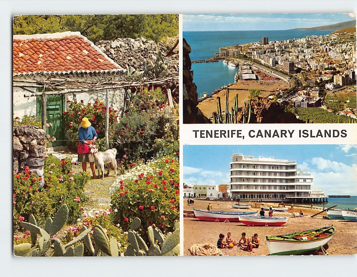 Postcard Multiple View At Tenerife Canary Islands Spain