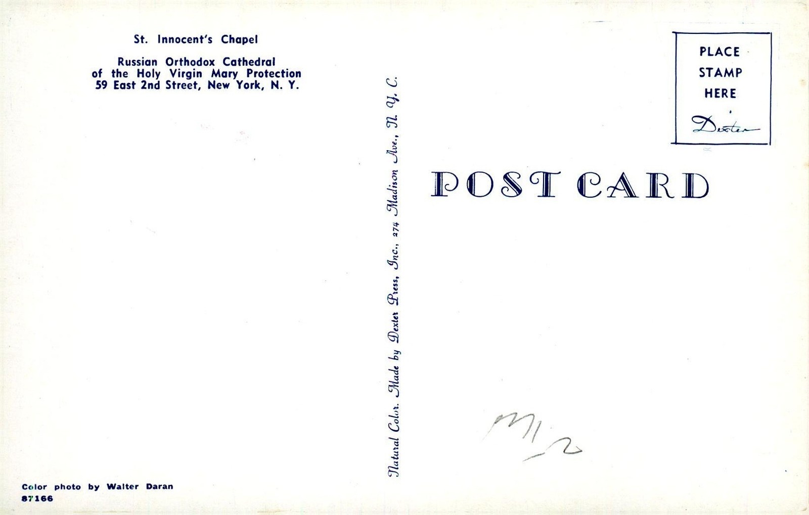 Chapel Interior Iconostasis, c1950, New York, New York, Dexter Press, Inc.