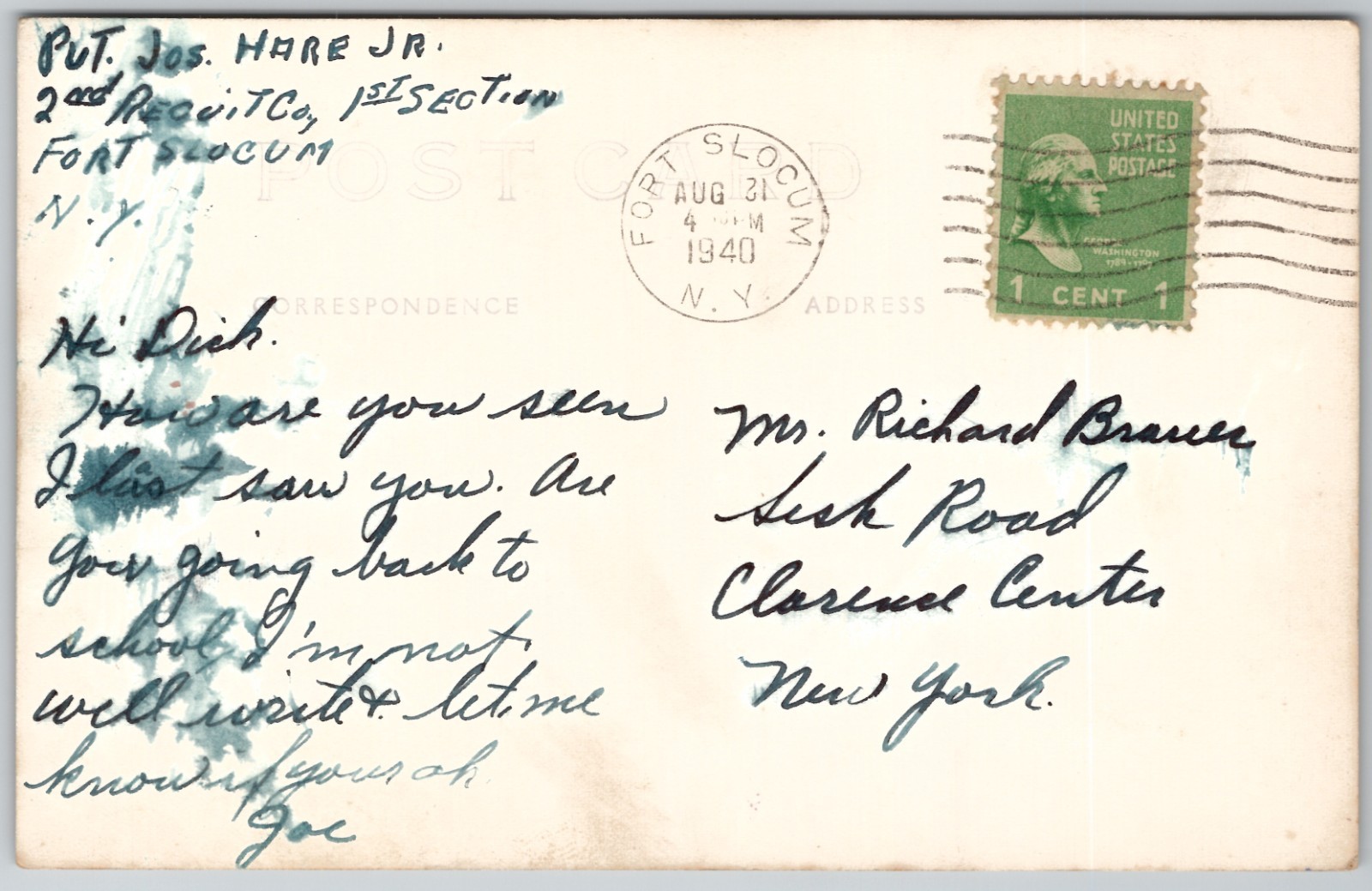 c1940 15 inch Rodman Gun Cannon Fort Slocum New York NY RPPC