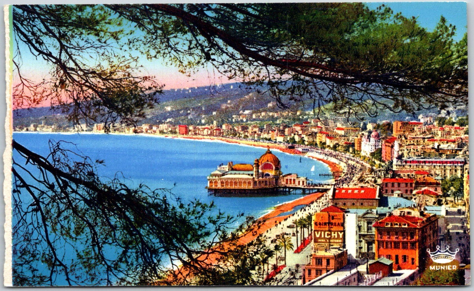 Nice France Seaside View C.1950s Color Unposted Vintage Historic Postcard