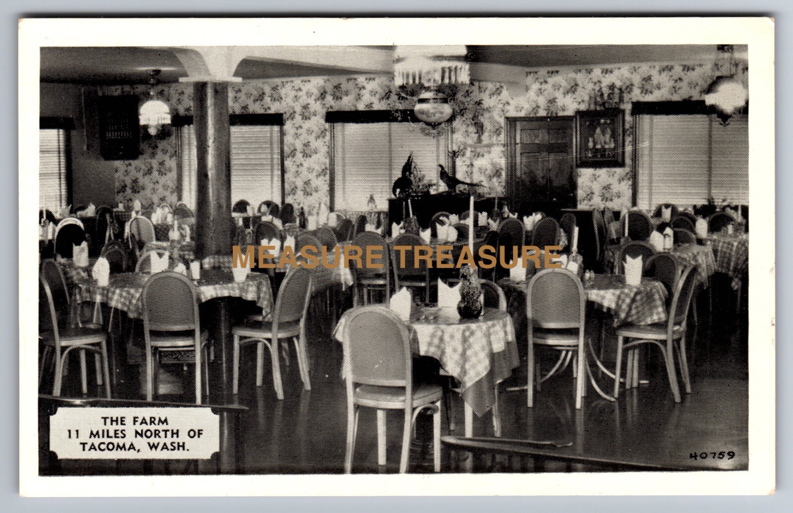 C.1940 TACOMA, WA THE FARM RESTAURANT SEATTLE-TACOMA HIGHWAY Postcard P68