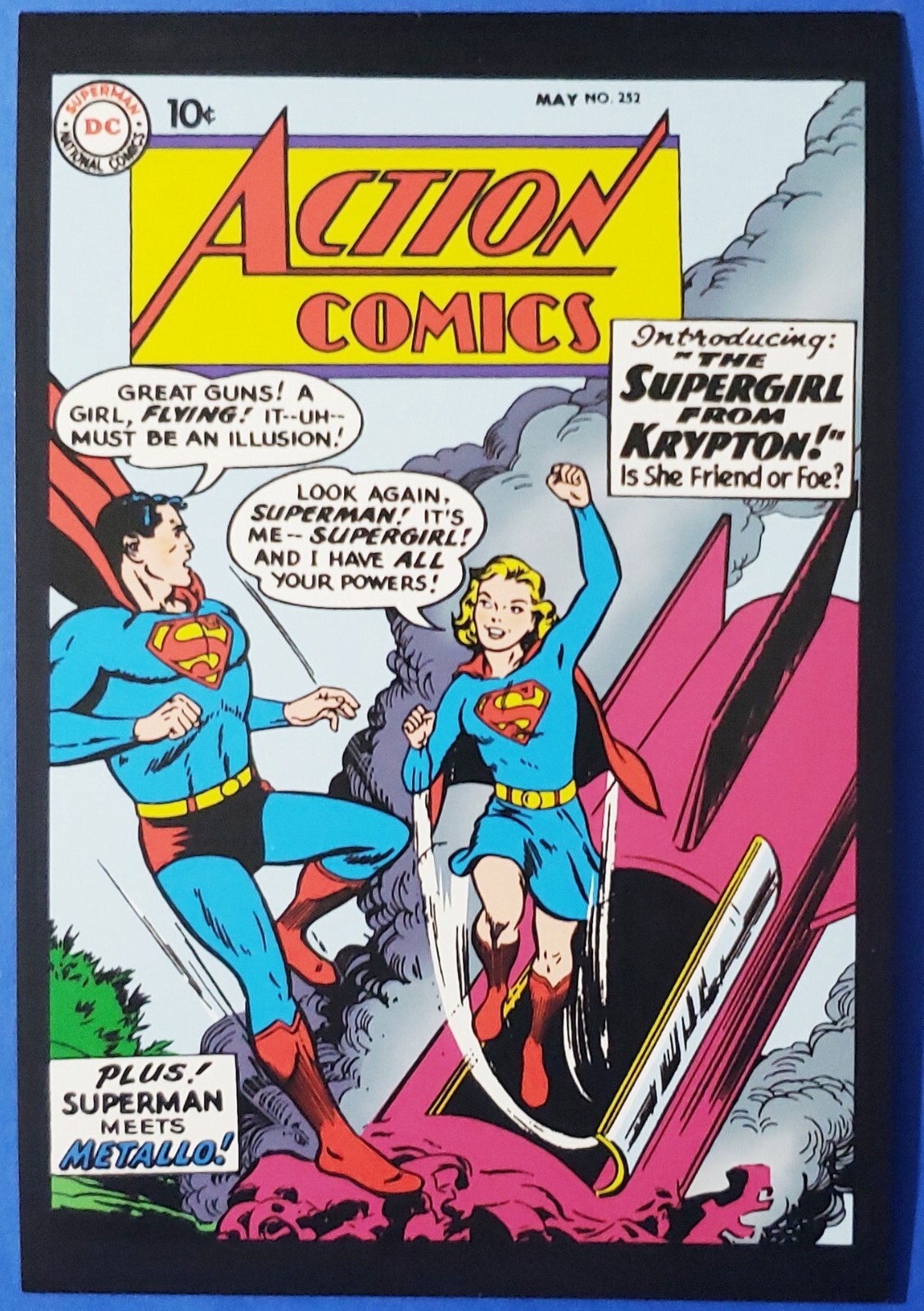 Postcard Action Comics Cover # 252 Superman Intro Supergirl 4″x6″ 2010 DC Comics