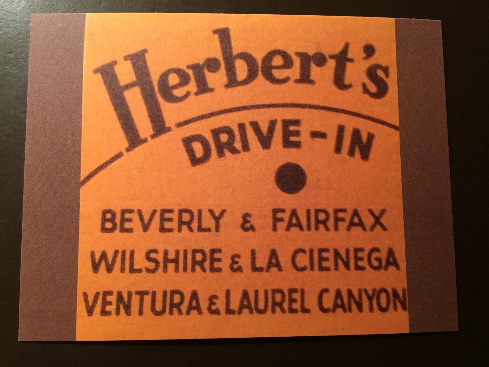 Herbert’s Drive-In – Fairfax / La Cienega -Los Angeles, Ca. postcard-see listing