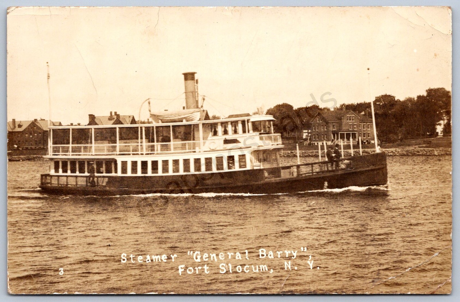 K32/ Fort Slocum New York RPPC Postcard c1917 Steamer “General Berry” 1549