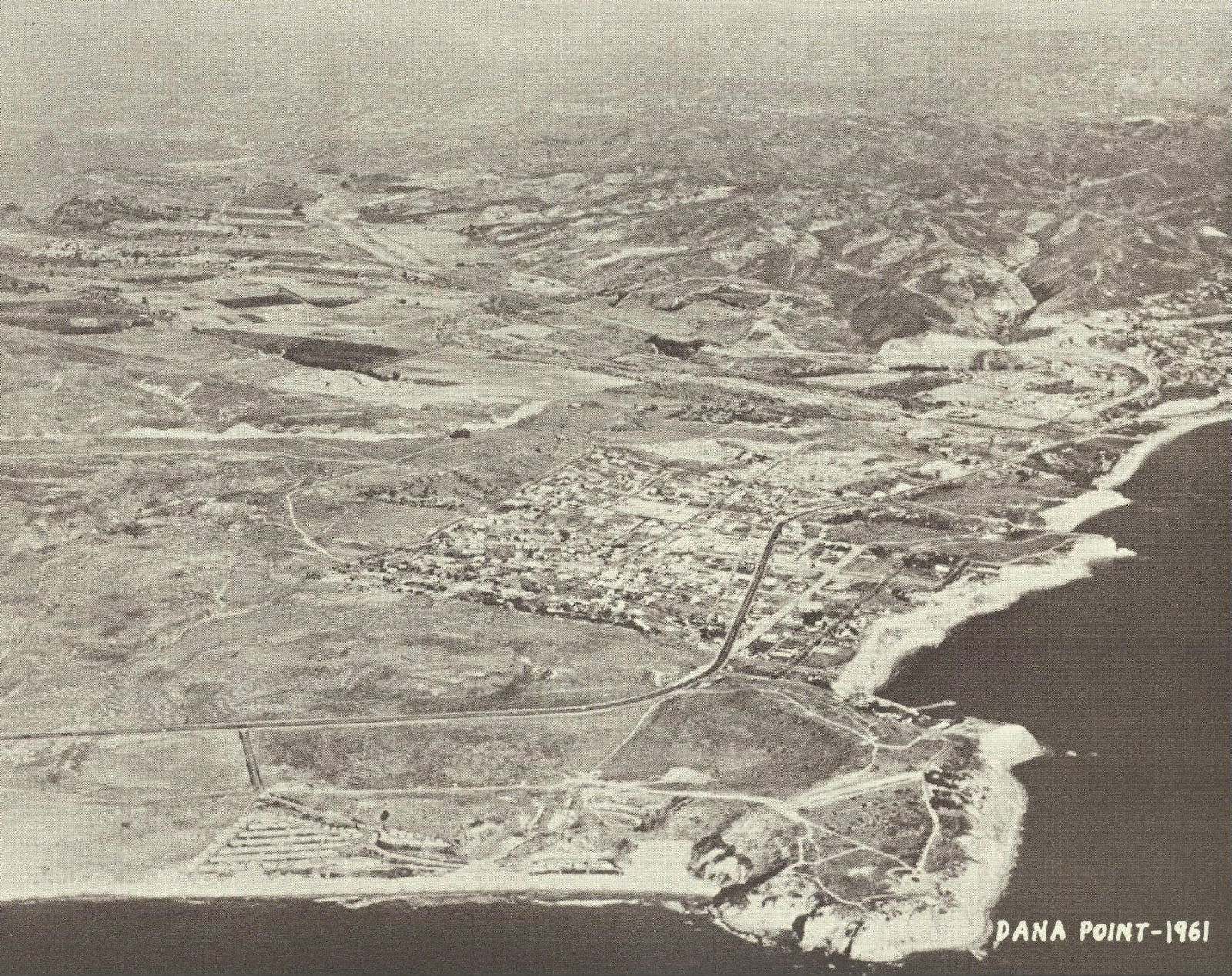 DANA POINT 1961 CALIFORNIA COASTLINE Aerial Photo Print #878 11″ x 14″