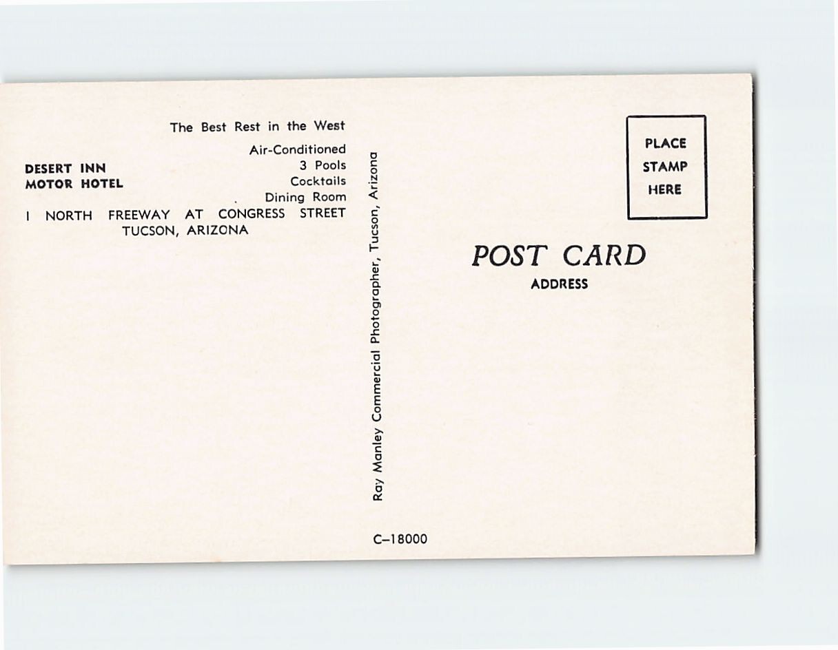 Postcard Desert Inn Motor Hotel Tucson Arizona USA