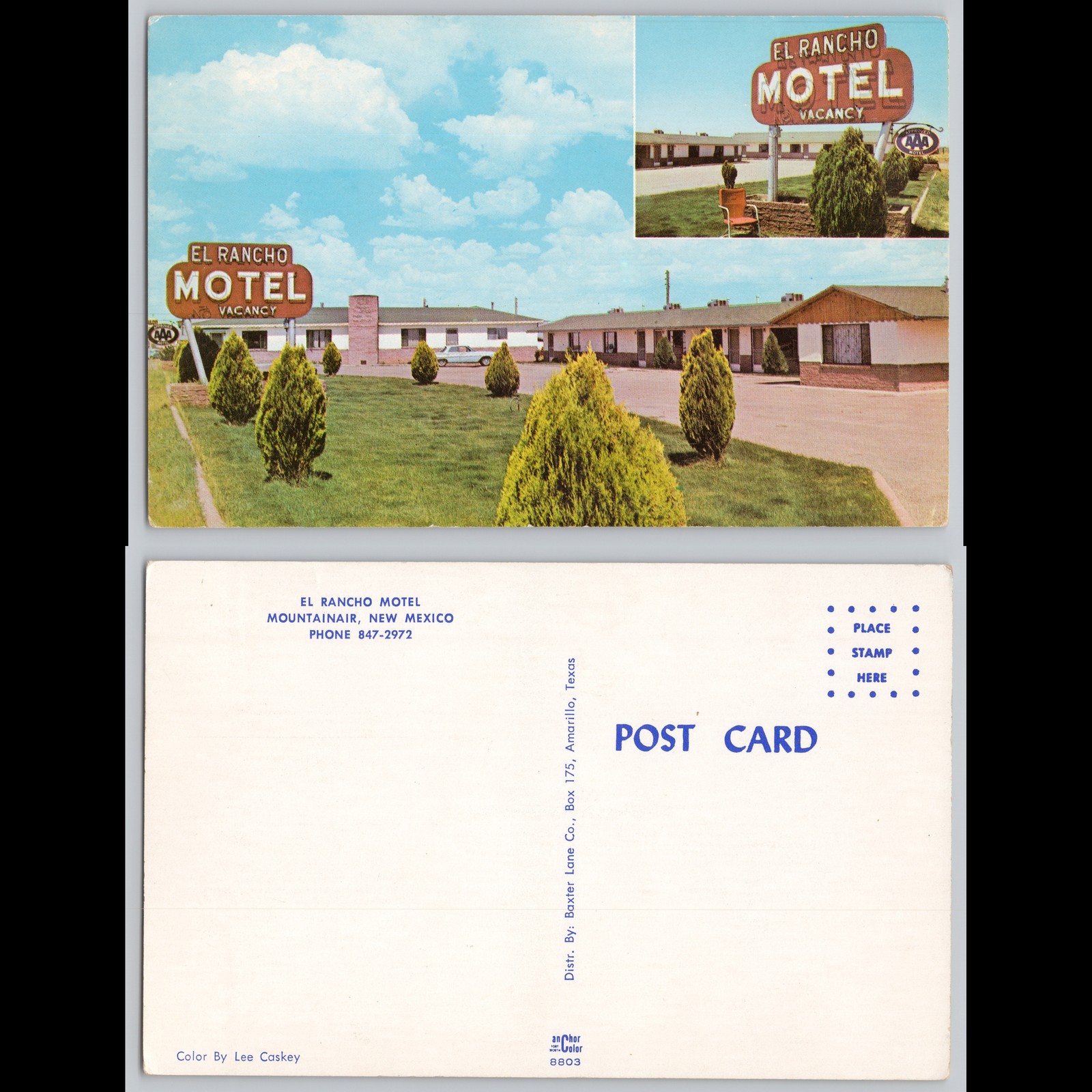 Postcard El Rancho Motel Mountainair New Mexico Tourism