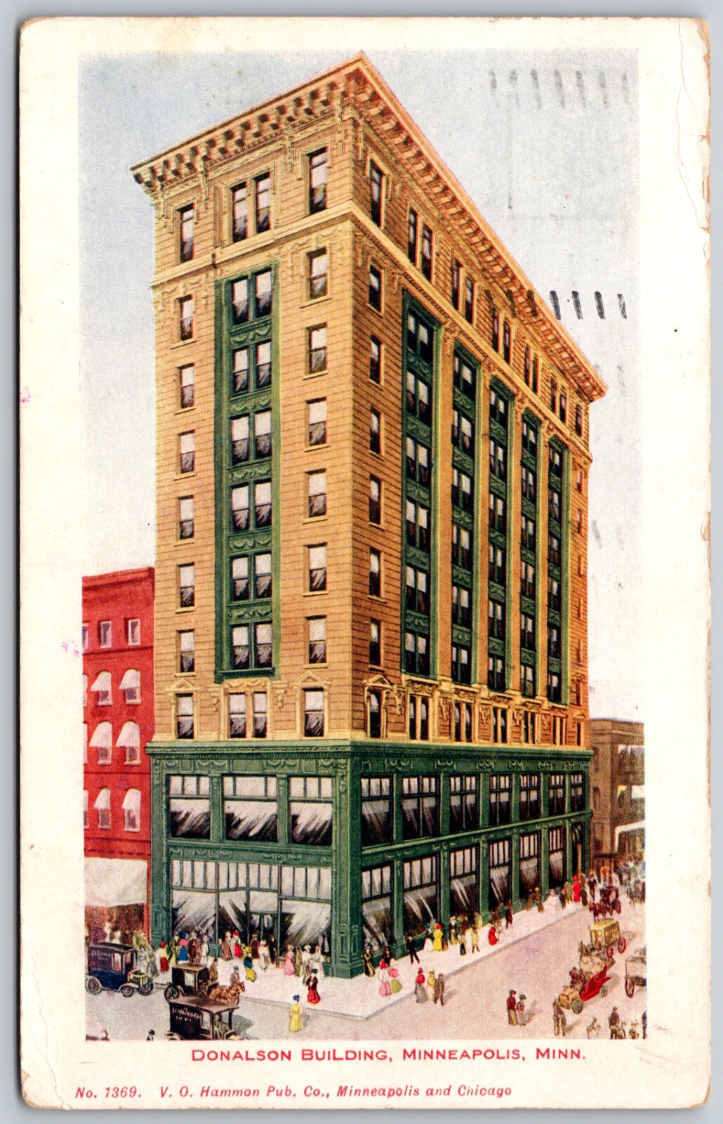 c1909 Donalson Building Minneapolis Minnesota MN Street Scene ANTIQUE Postcard