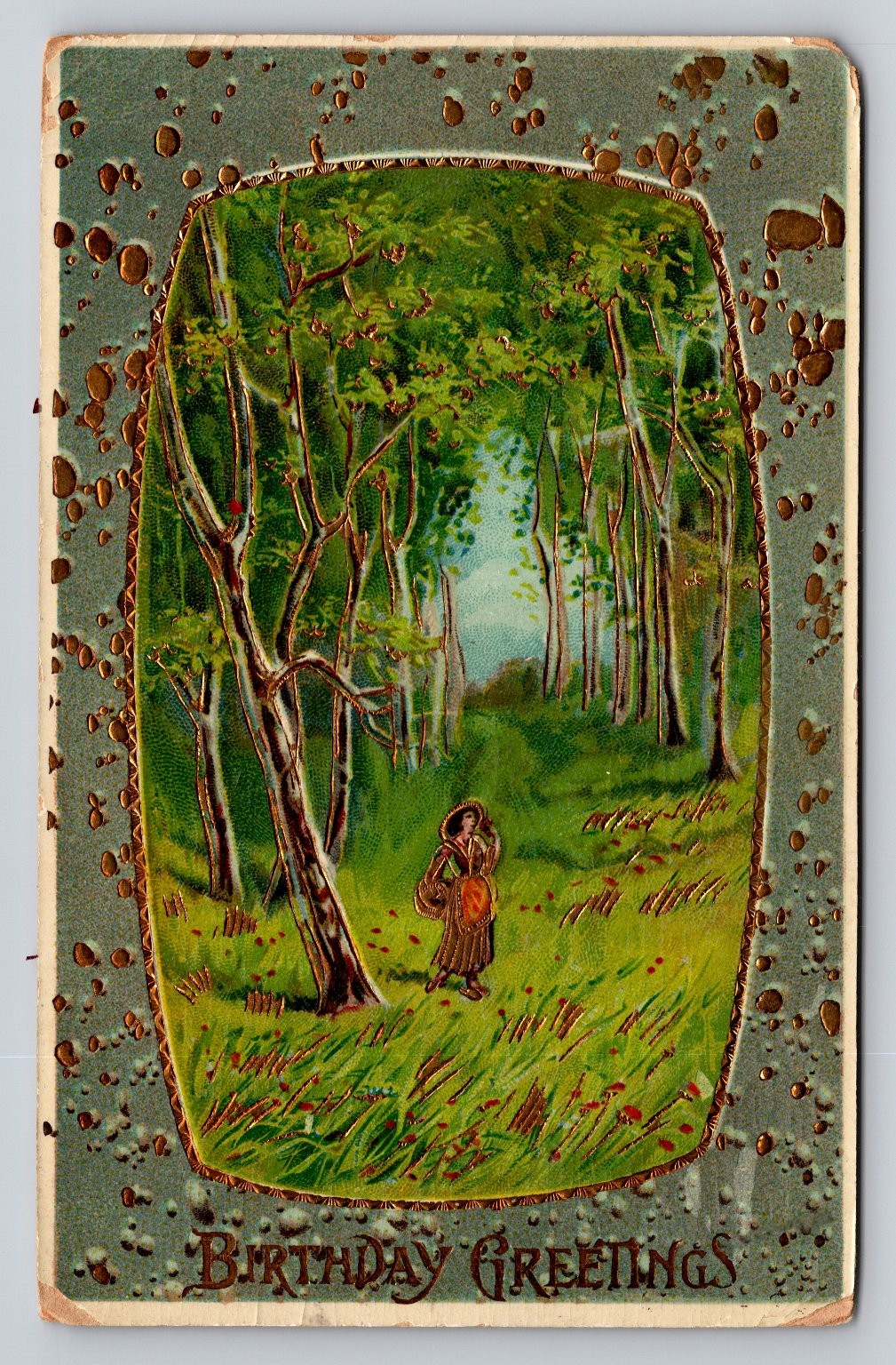 Embossed Divided Back Birthday Greetings Postcard 1910 Standard Size