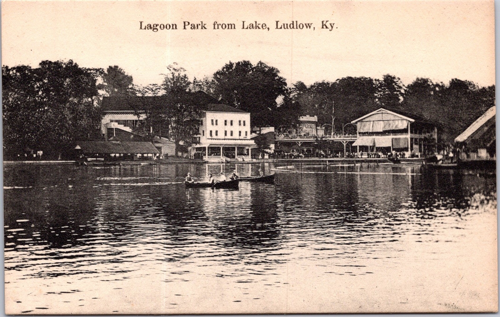 PC6340 KY Kentucky Ludlow Park Lagoon Park Cincinnati Kenton County Postcard