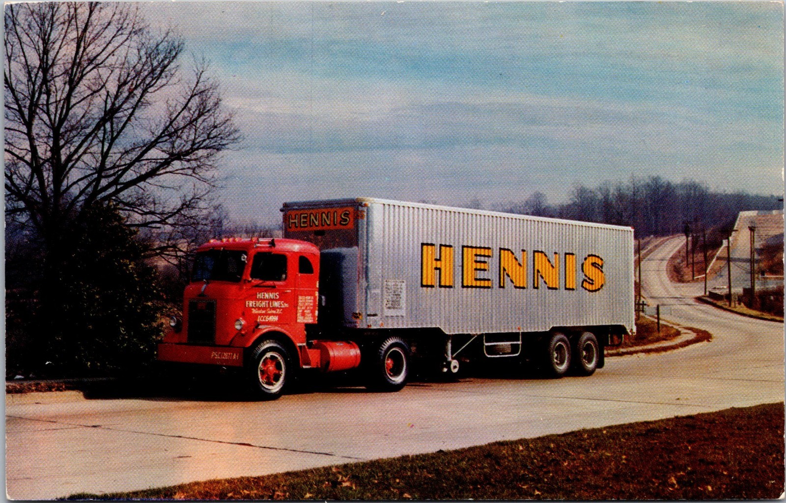 Hennis Fright Lines Vintage Tractor Trailer Postcard