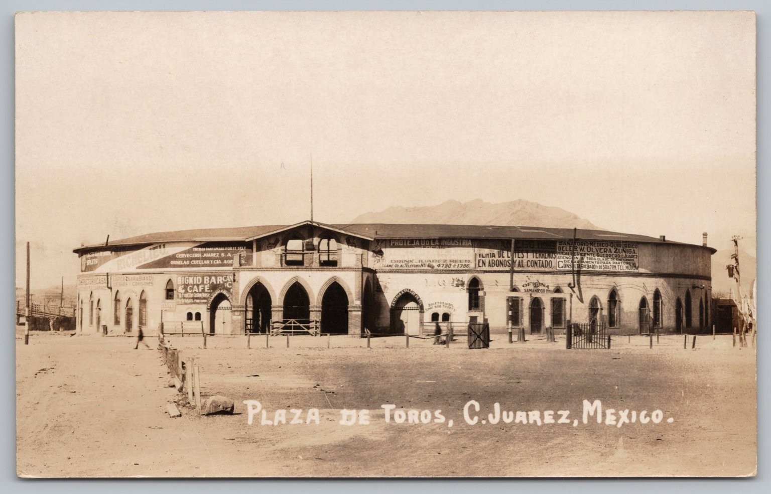 Vintage RPPC Plaza de Toros Bullring Ciudad Juarez Mexico Postcard Unposted