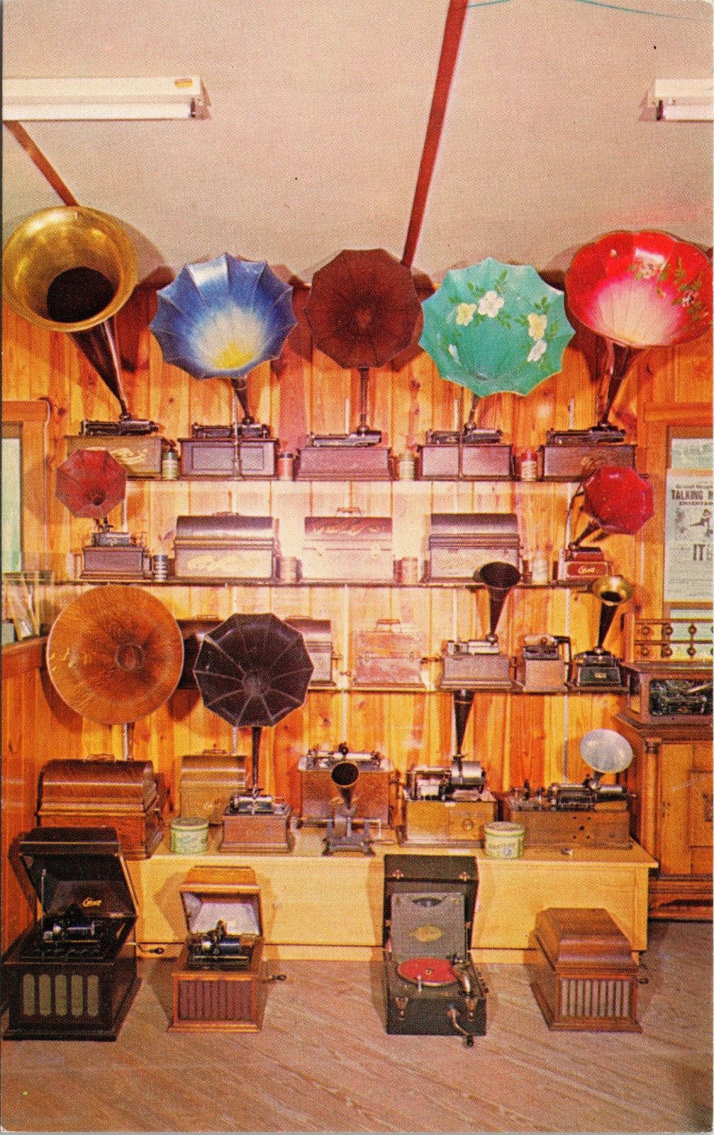 Edison early Cylinder Phonograph Winter Home Postcard