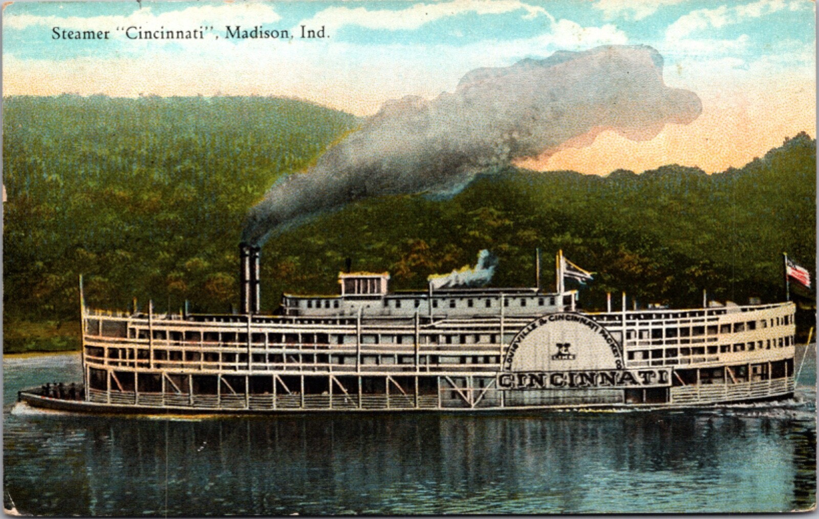 Postcard Steamer “Cincinnati” in Madison, Indiana