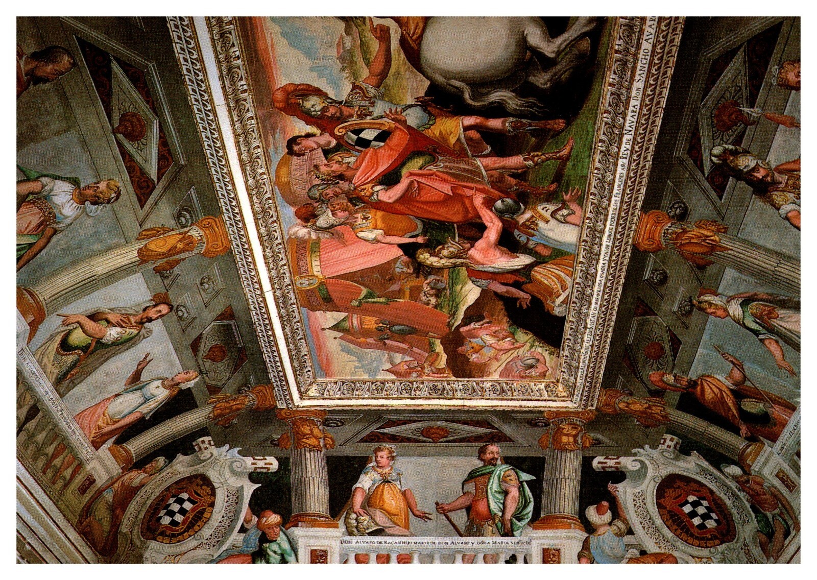 postcard Continental view of the Marquis Ceiling of the first linage salon 4516