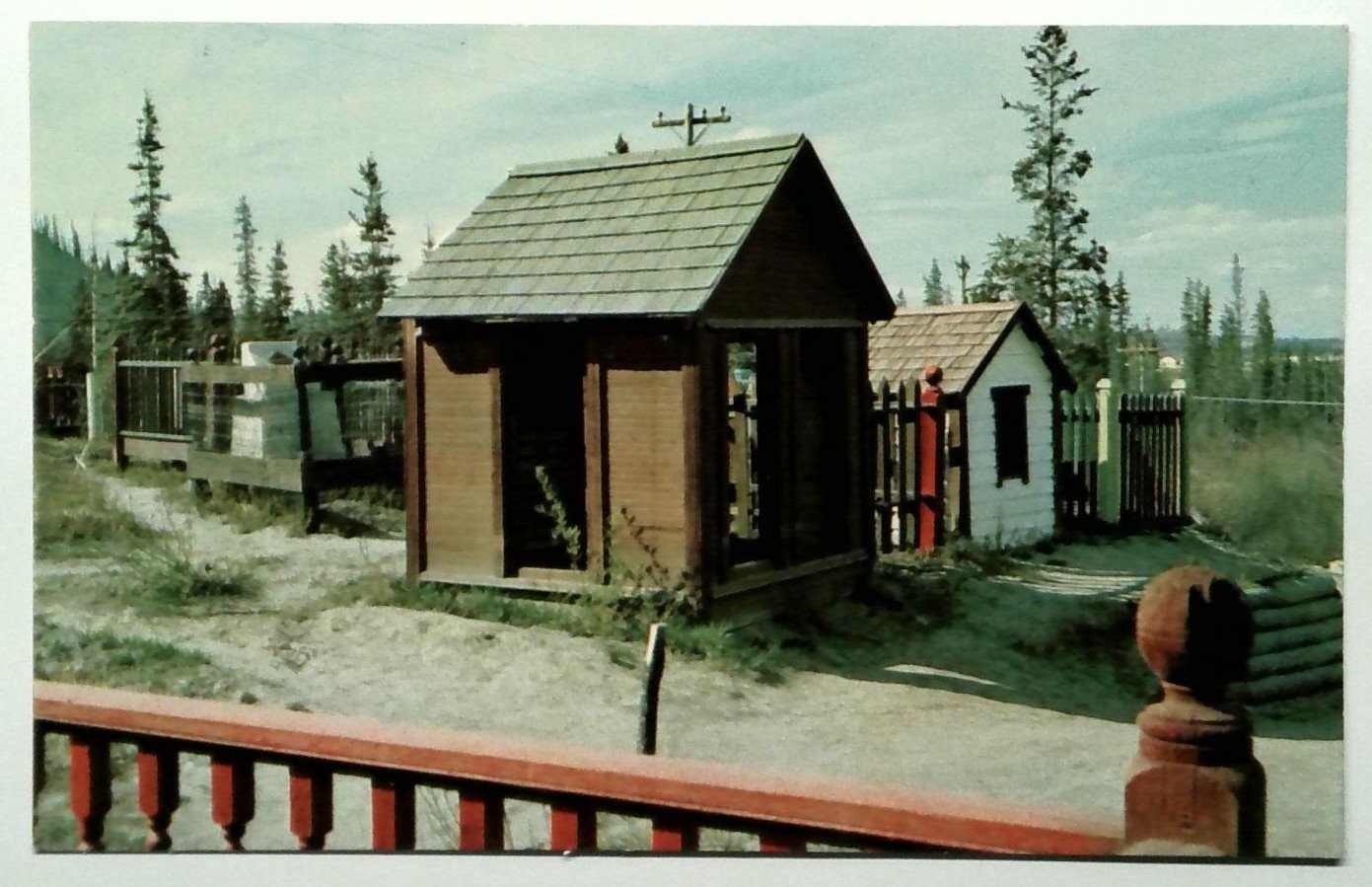 Vintage Indian Cemetery Whitehorse Yukon Territory Photochrome Postcard