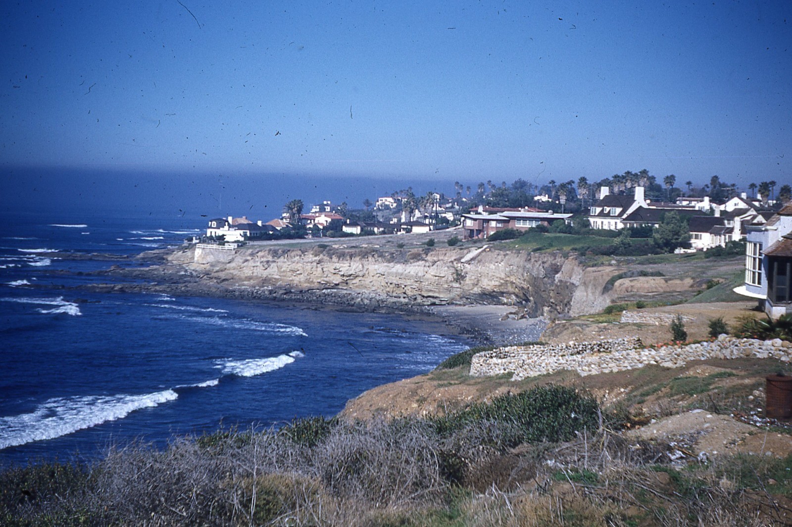 Beautiful Scene 1950s Cliffs At La Jolla California 35mm Kodachrome Slide #2