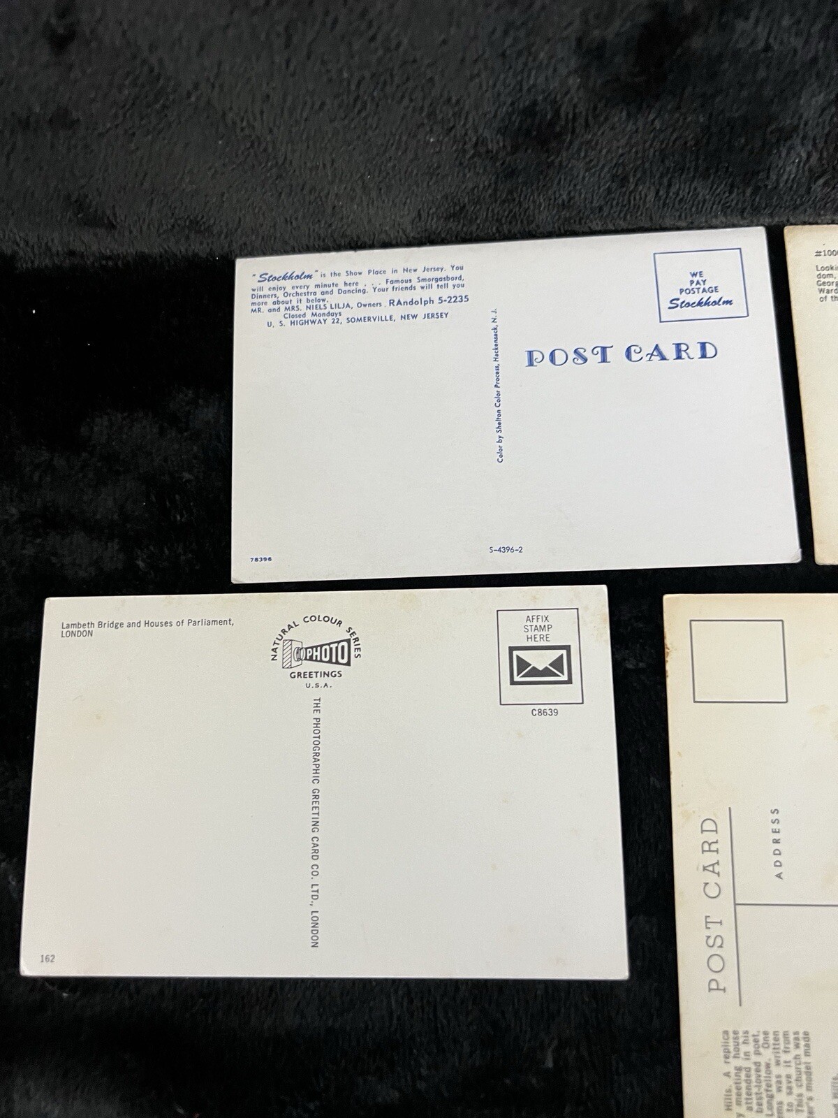 Vintage Lot of 5 Postcards Britian,CA,london,NJ Mixed Lot all unused