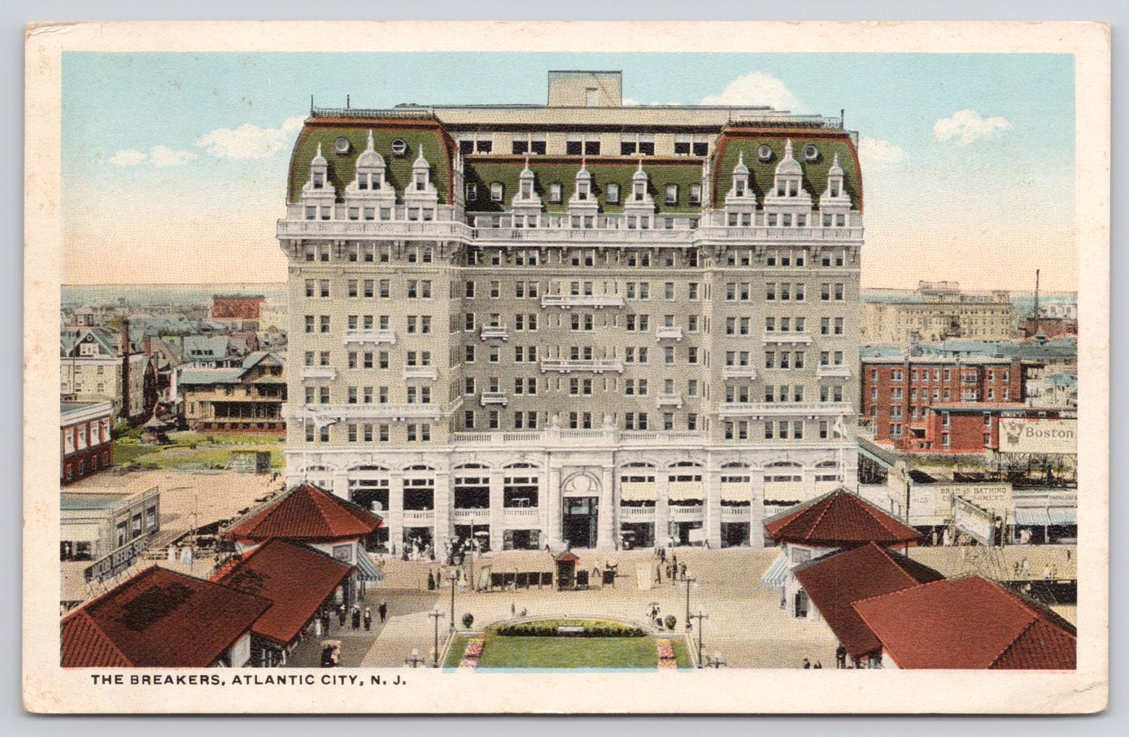 The Breakers Atlantic City NJ Vintage Postcard Written Hotel Street Mid View