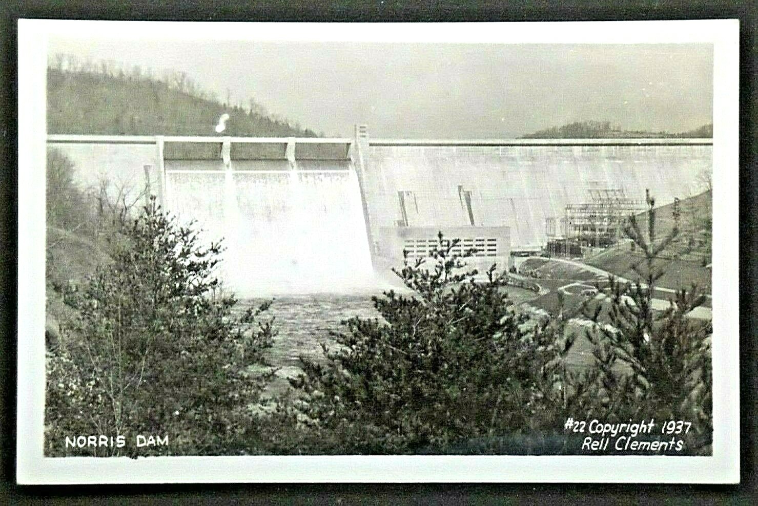 Norris Dam Tennessee 1937 Rell Clements Real Photo Postcard Unused RPPC 4493