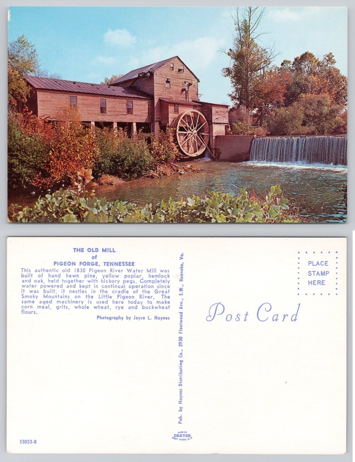 The Old Mill Pigeon Forge TN Postcard Vintage Great Smoky Mountains Scenic