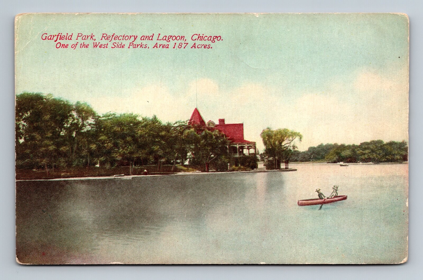 Garfield Park, Refectory And Lagoon Chicago,IL Illinois Vintage Postcard