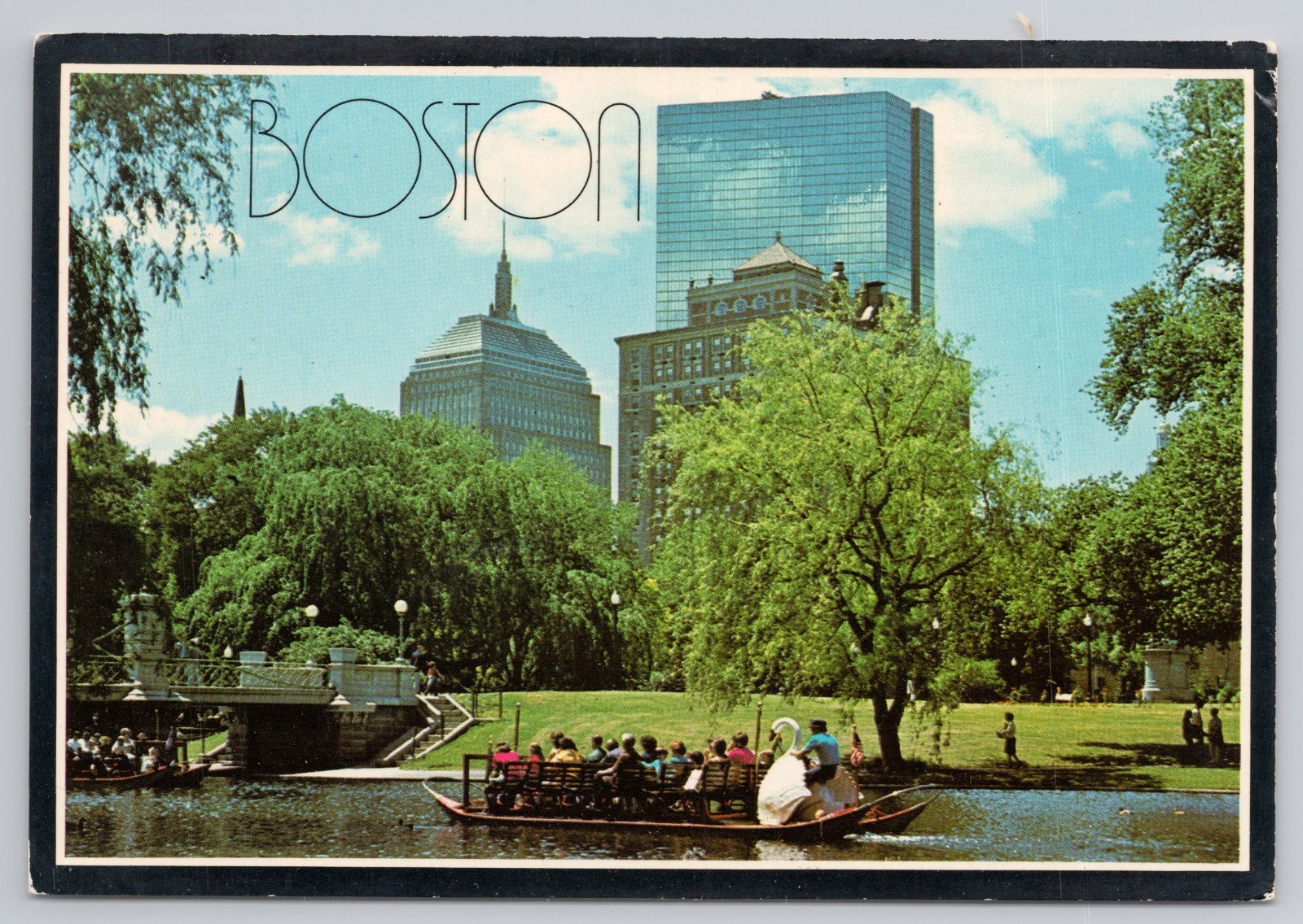 Postcard SWANBOAT IN THE PUBLIC GARDEN Boston, Massachusetts