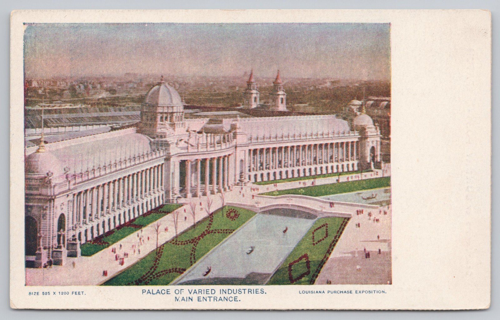 Palace Of Varied Industries Main Entrance 1904 St Louis Worlds Fair Postcard