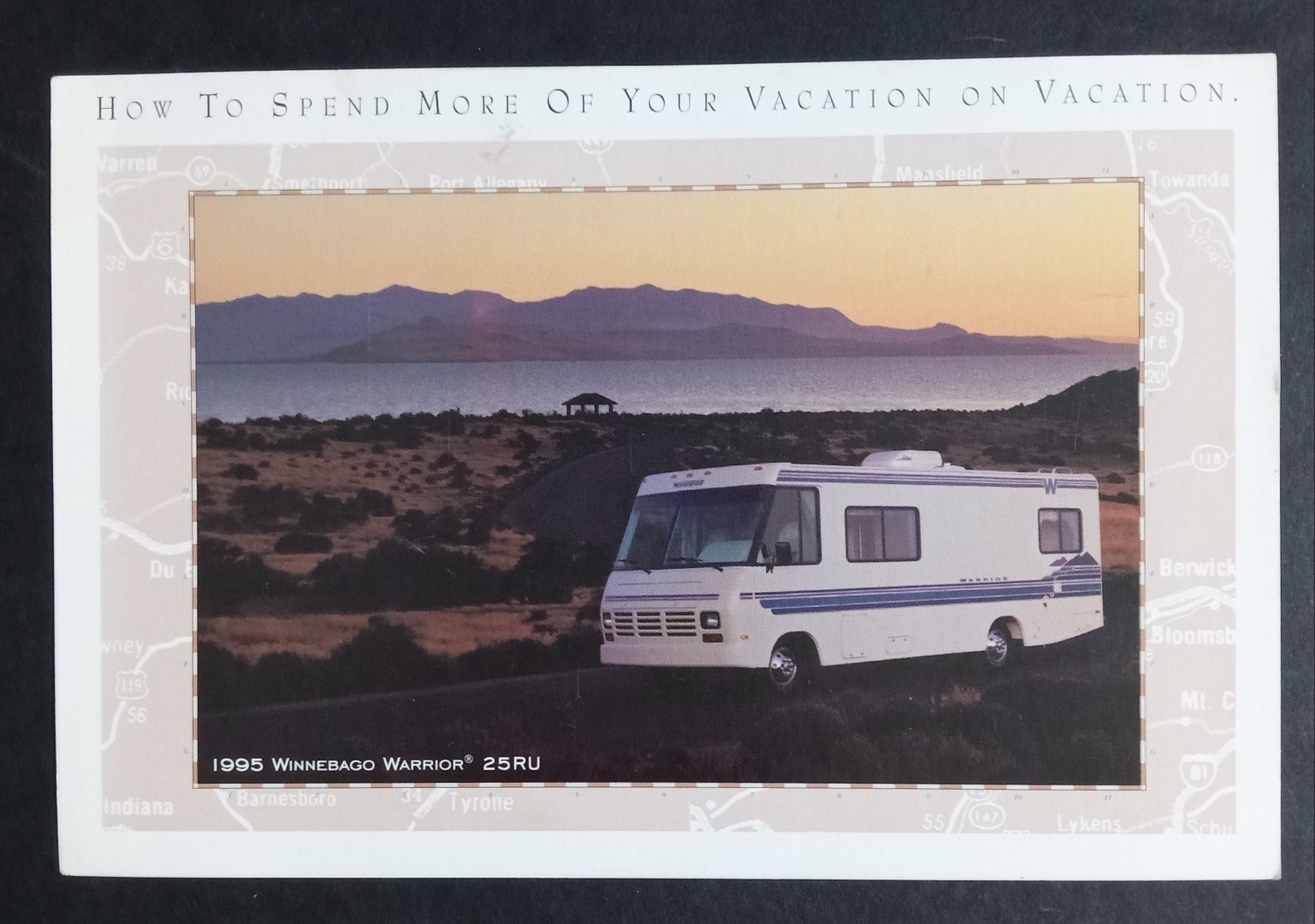 1995 Winnebago Warrior 25RU RV Motorhome Vintage Advertising Postcard