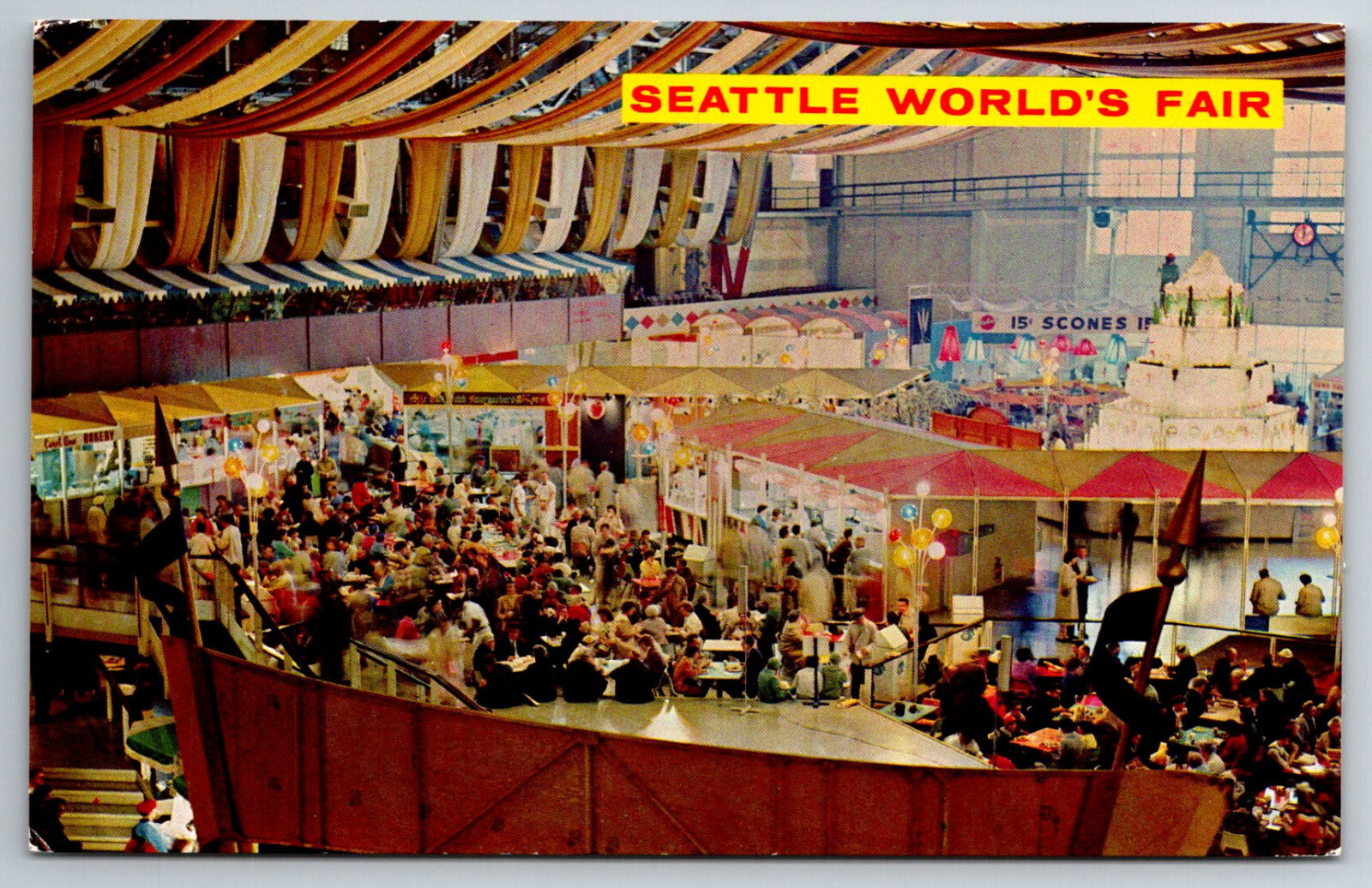 Vintage Postcard WA Seattle World’s Fair Food Circus c1962 Aerial View -1737