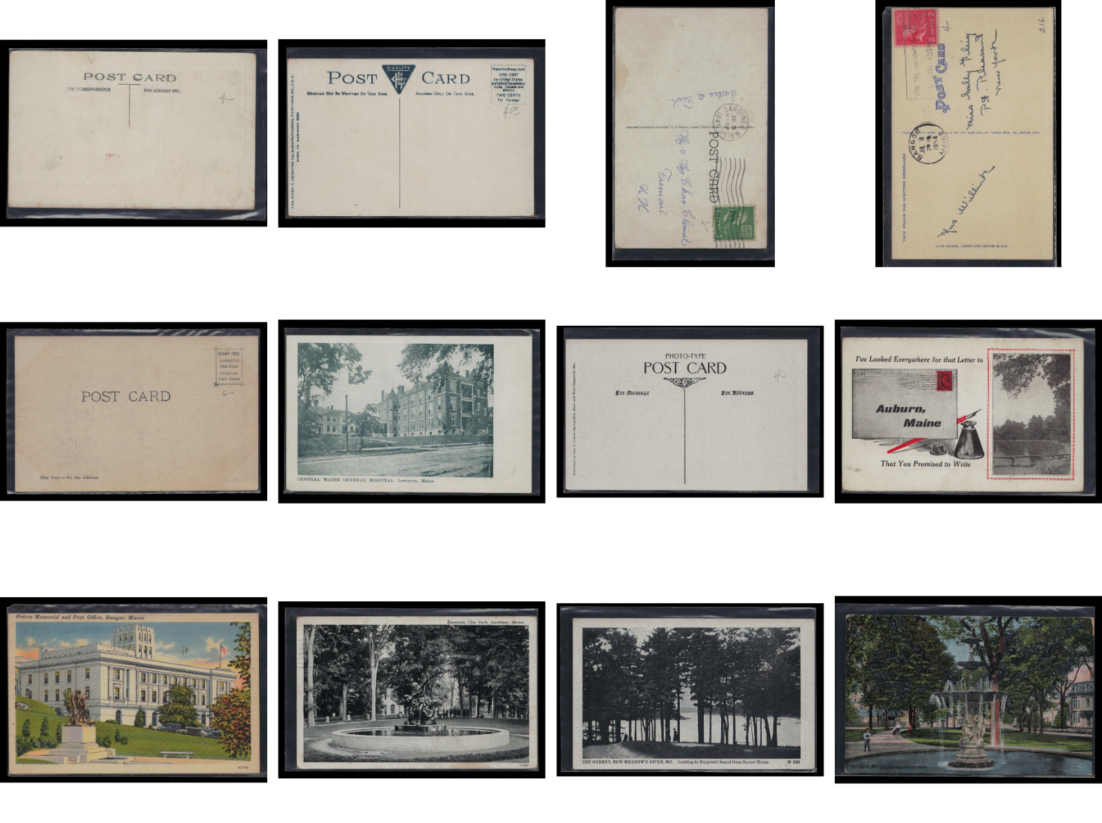 Vintage Lot of 50 Maine Postcards – Old Antique Mixed Cards Collection