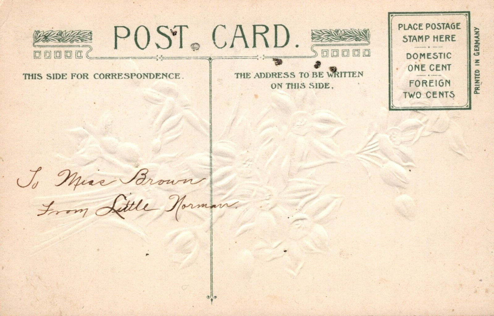 Happy Easter Wishes – Embossed Floral Religious Divided Back Vintage Post Card
