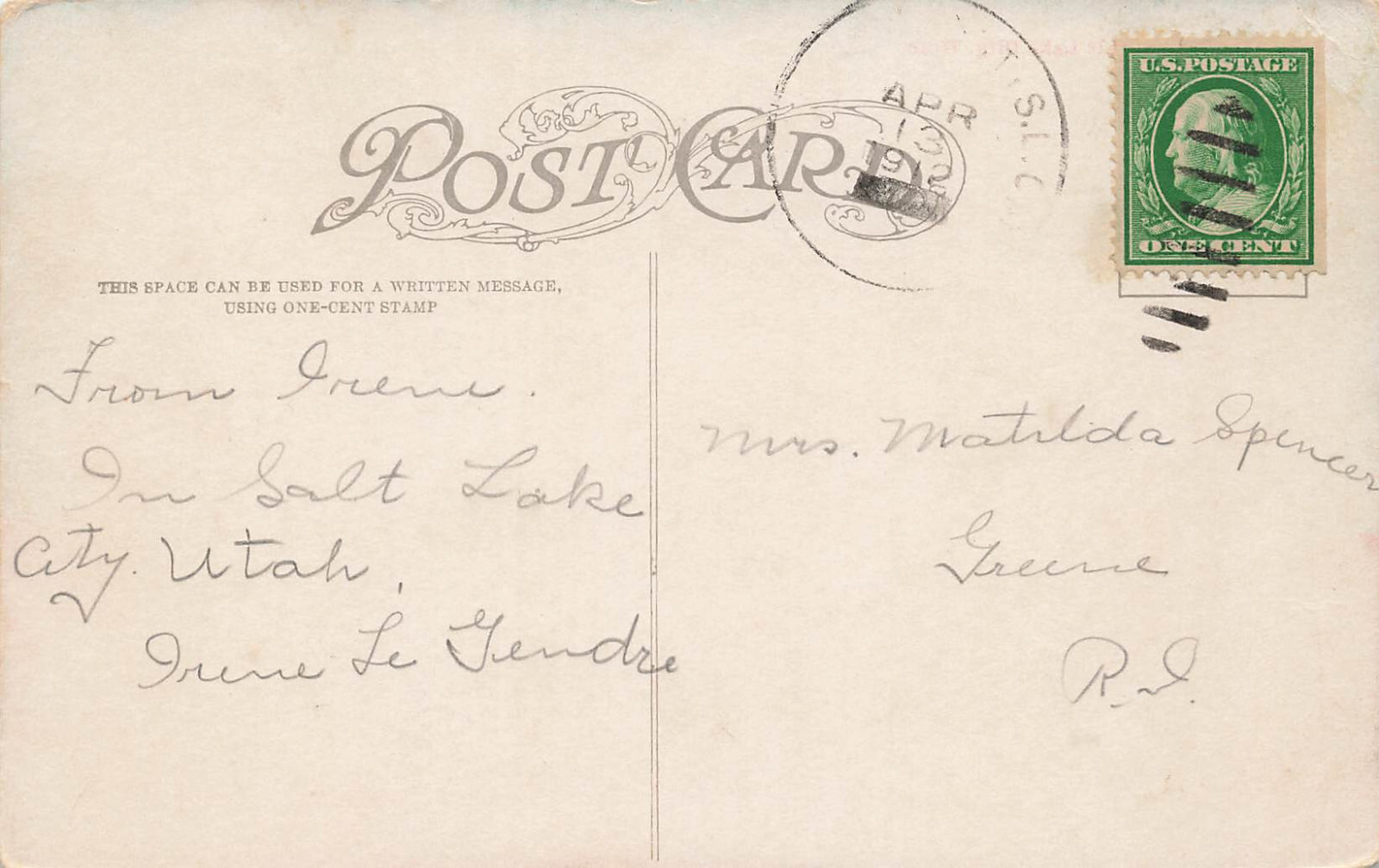 POST OFFICE BUILDING POSTCARD SALT LAKE CITY UT UTAH 1912