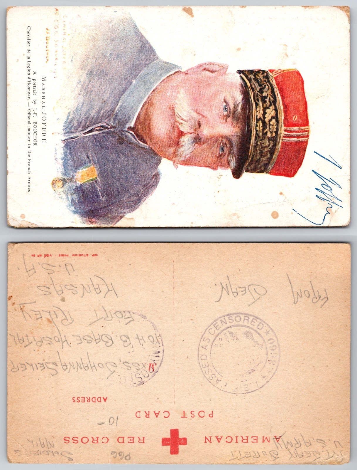 American Red Cross Military Officer Portrait Postcard
