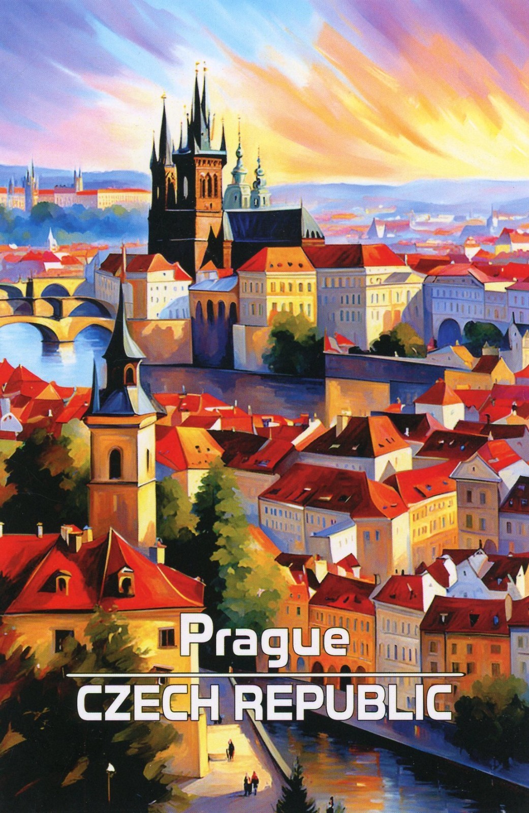 Prague, Czech Republic (Address Side Blank) –New POSTCARD