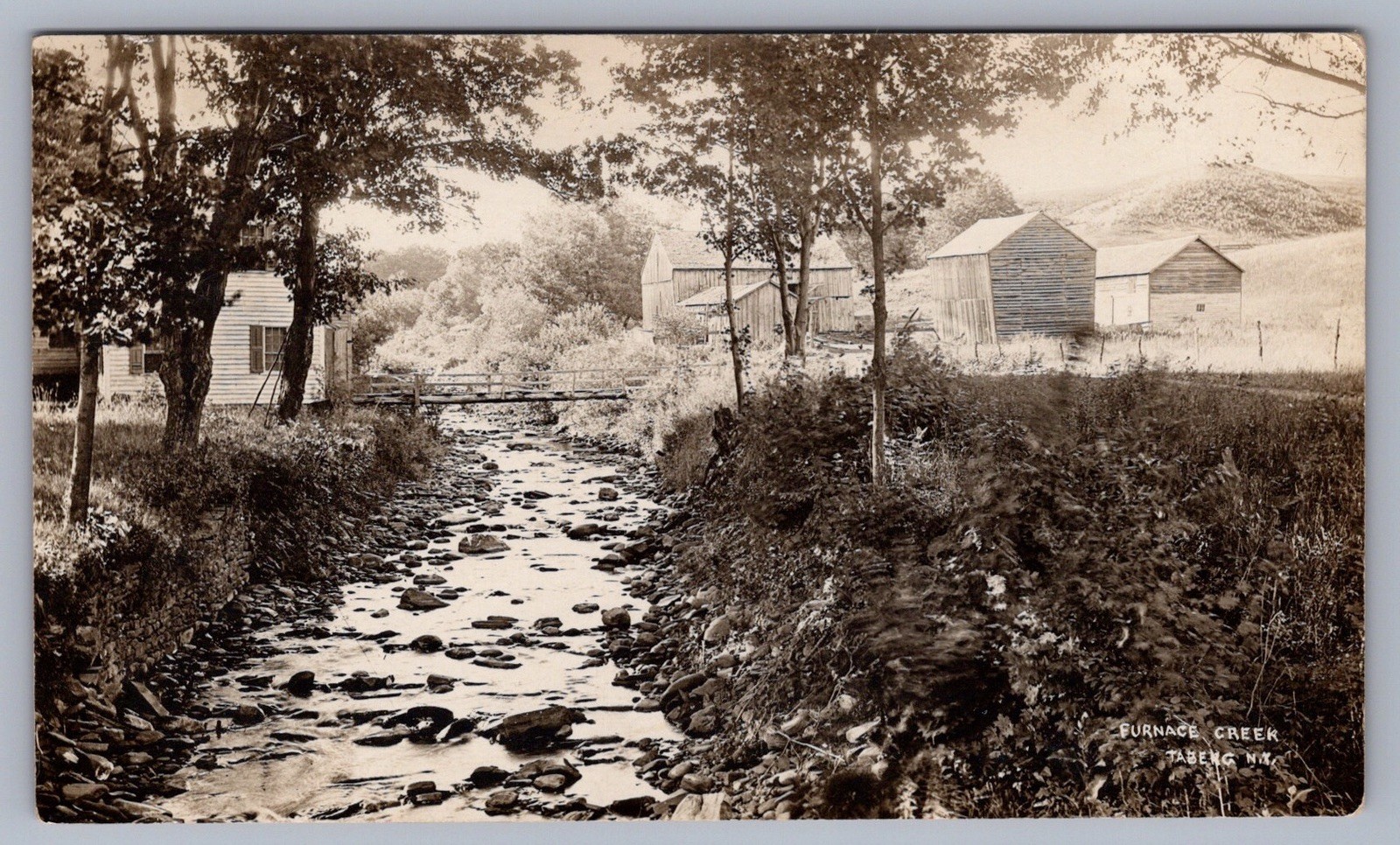 Furnace Creek Taberg NY Oneida County RPPC Postcard 1915 TRIMMED ? R7