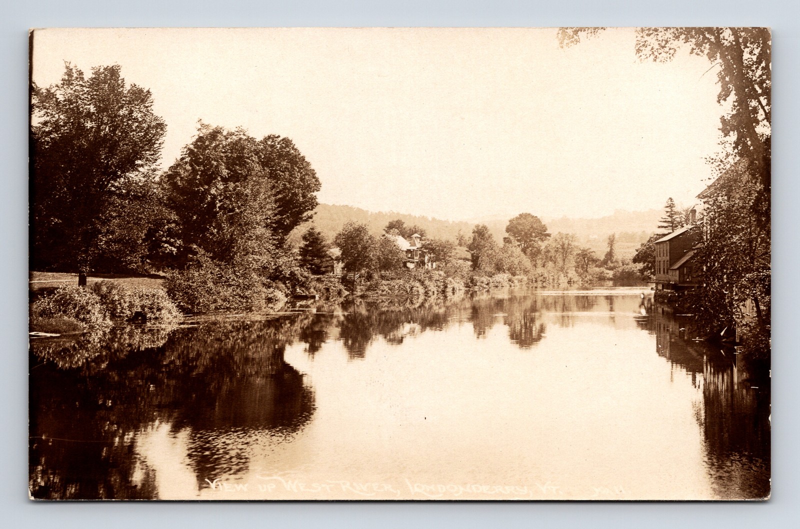RPPC View of West River Homes Londonderry Vermont VT Real Photo Postcard