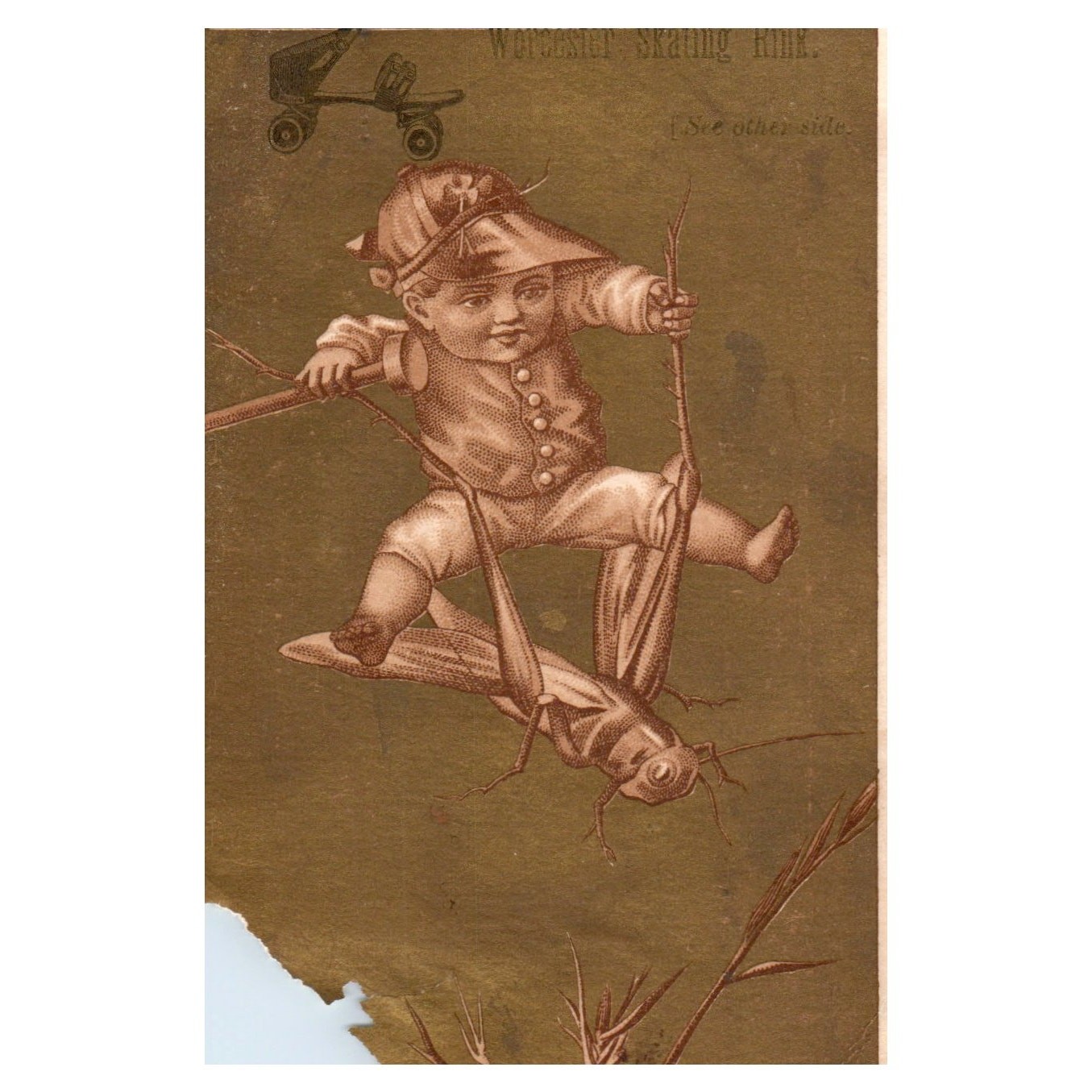 Worcester Skating Park Closing Week Free Skates 1880s Victorian Trade Card P3-9