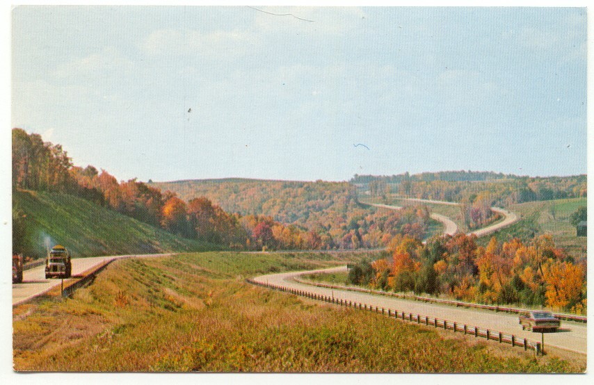 Falls Creek Between & Brookville PA Interstate 80 Postcard Pennsylvania