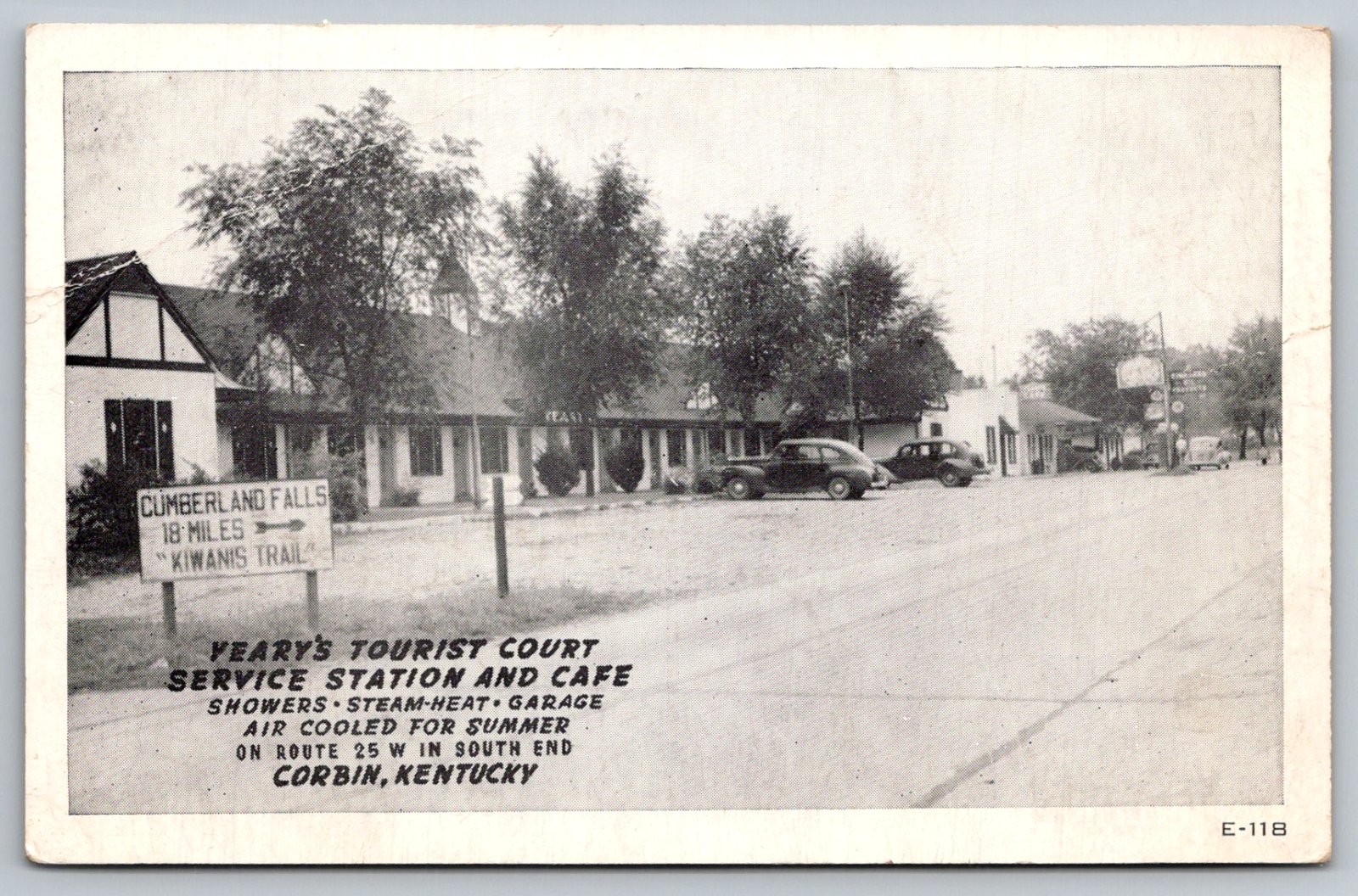 Corbin Kentucky Tourist Court Service Station Cafe Postcard