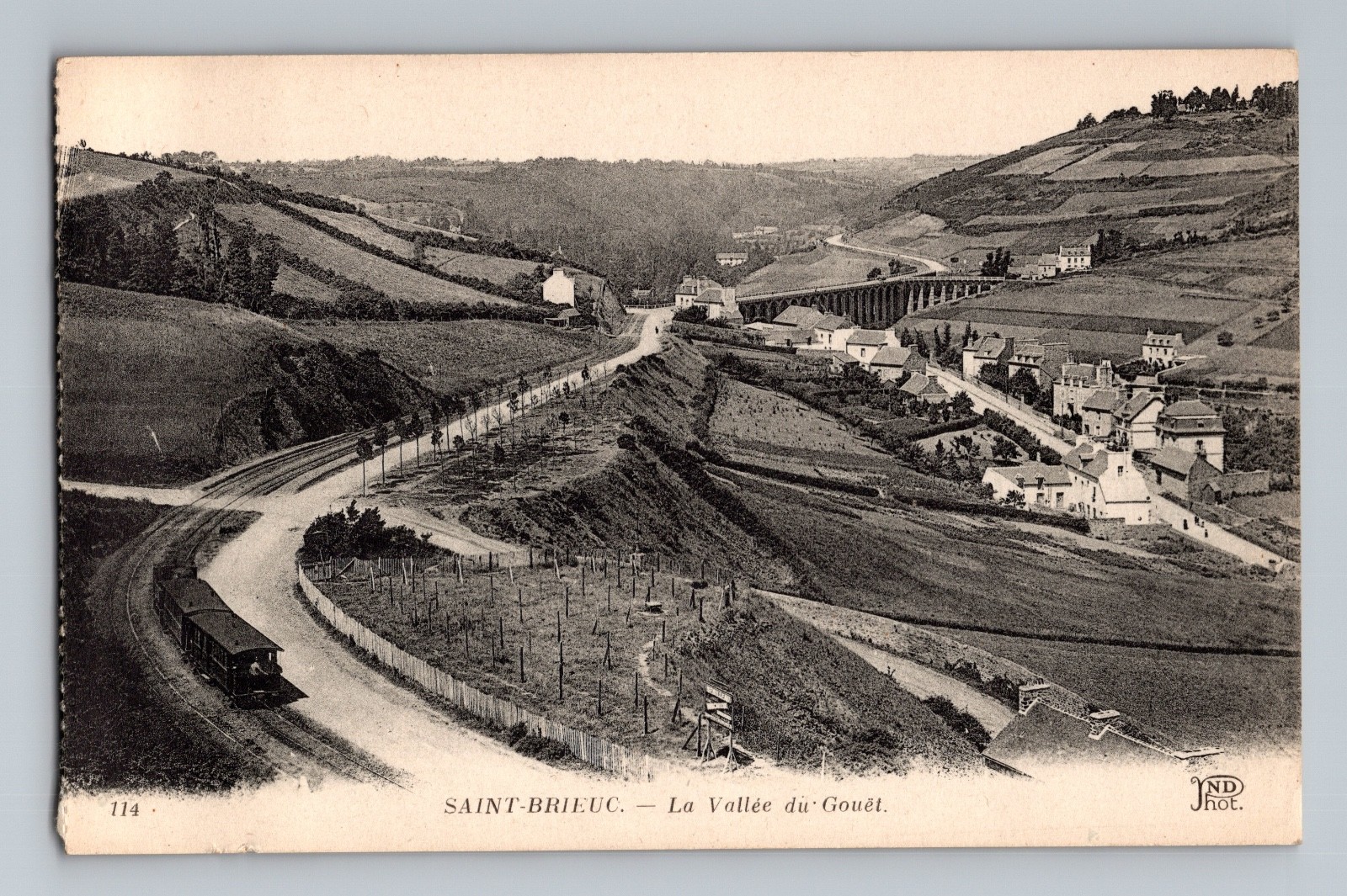 Saint Brieuc France The Valley of Gouét Postcard RPPC #114 ND PHOT Panorama View