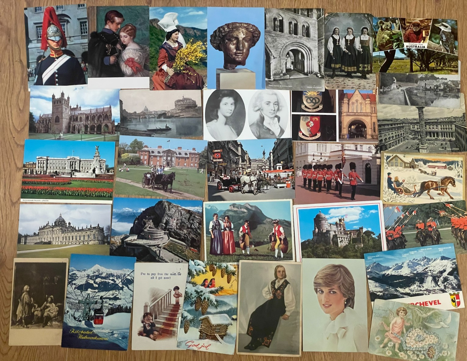 396 different used worldwide (foreign) picture postcards – mostly unused