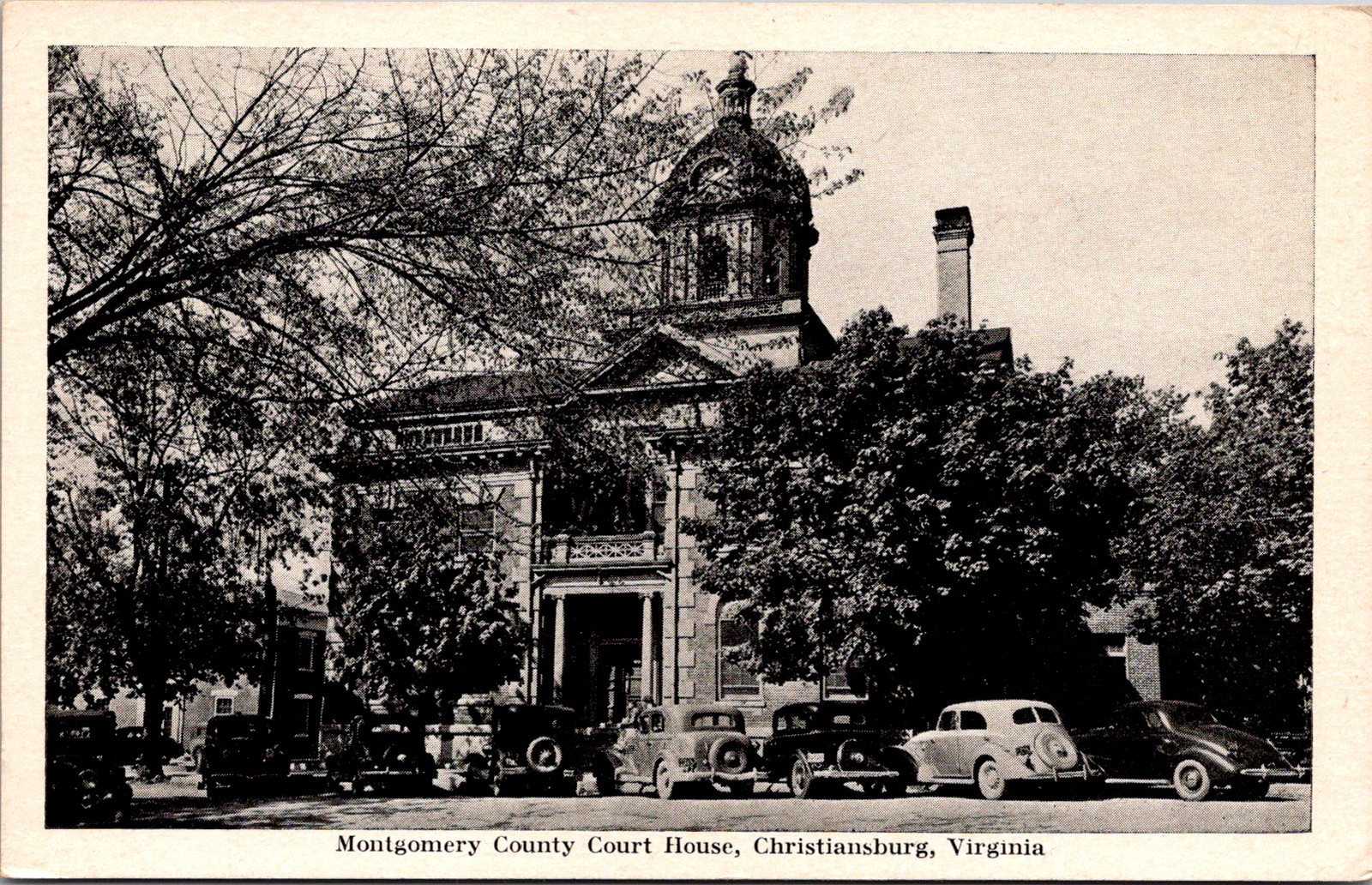 Postcard Montgomery County Courthouse, Christiansburg, Virginia – ca 1930s