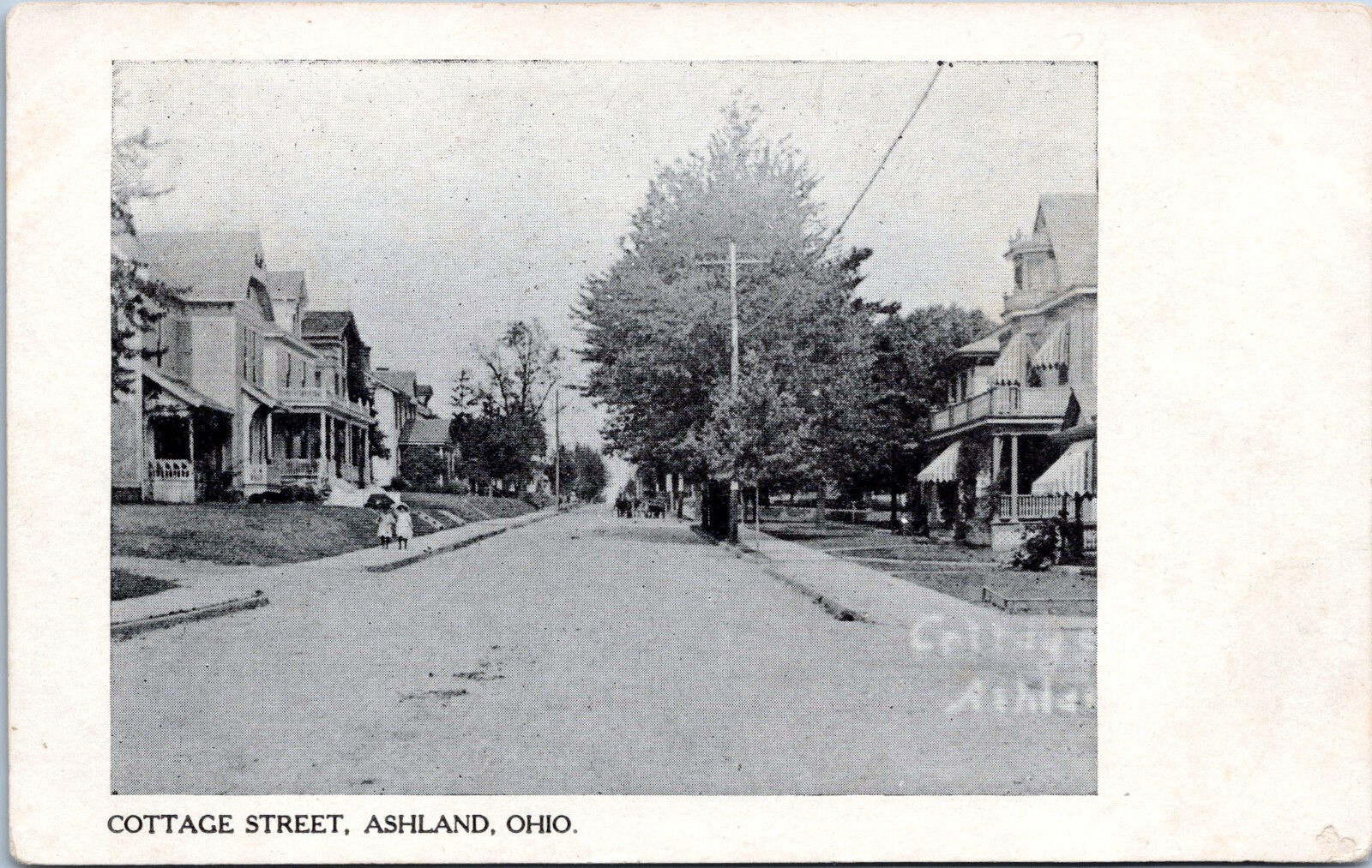 Cottage Street Residences, Ashland, Ohio- c1901-1907 Undivided Back Postcard