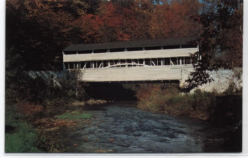COVERED BRIDGE~VALLEY FORGE NATIONAL PARK~PENNSYLVANIA POSTCARD