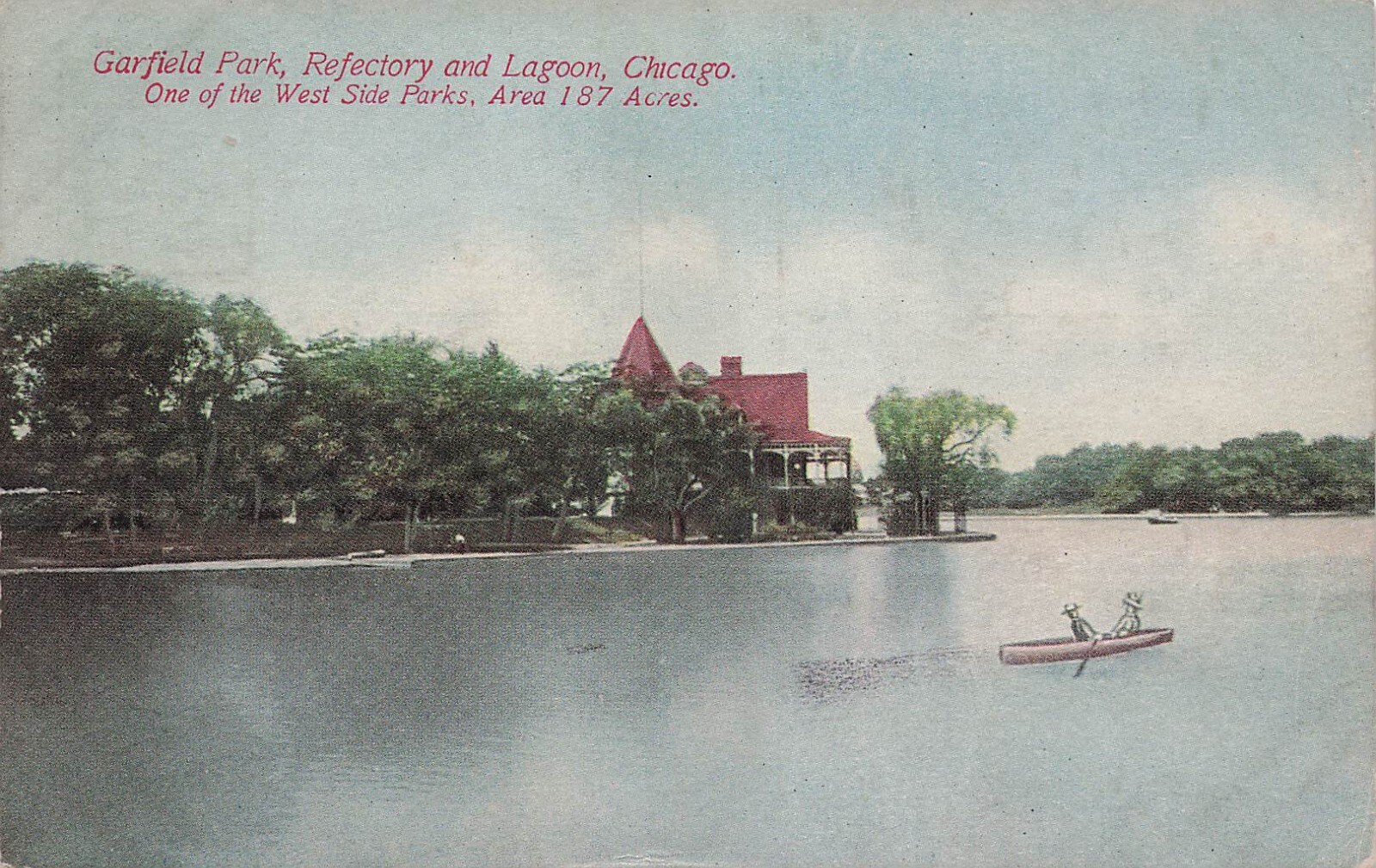 Postcard Garfield Park Refectory and Lagoon Chicago Illinois