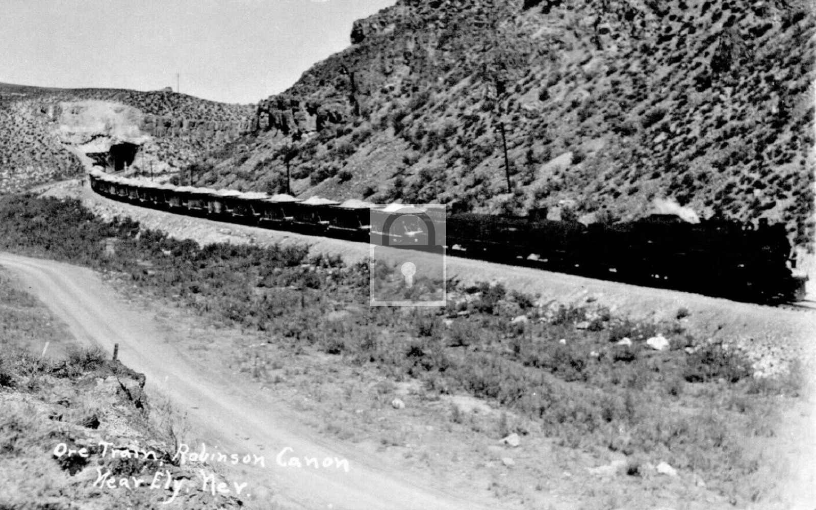 Ore Railroad Train Tunnel Robinson Canyon Ely Nevada NV – Reprint